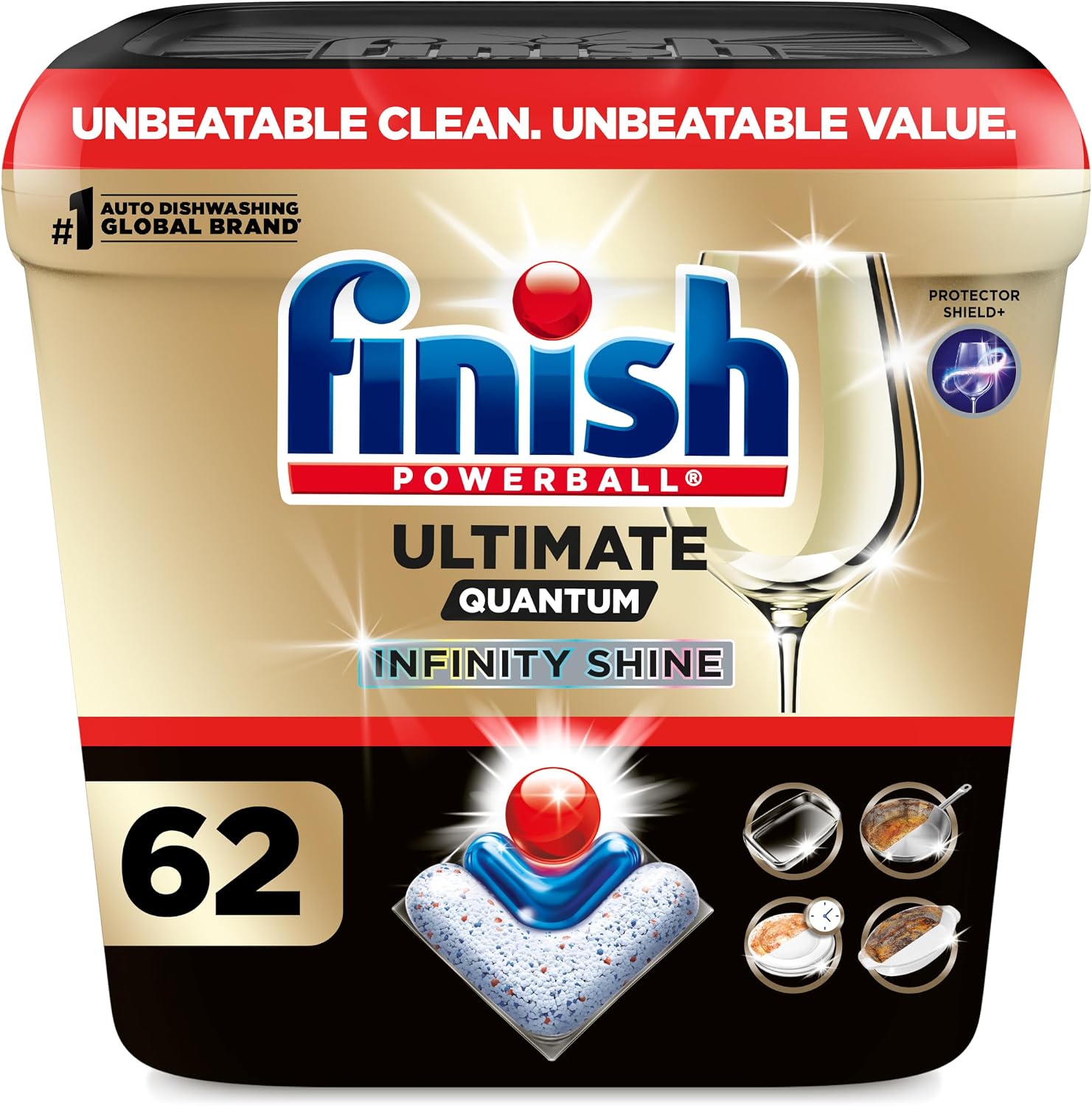 Finish Ultimate Quantum Dishwasher Pods, Infinity Shine, Fresh Scent, 62ct