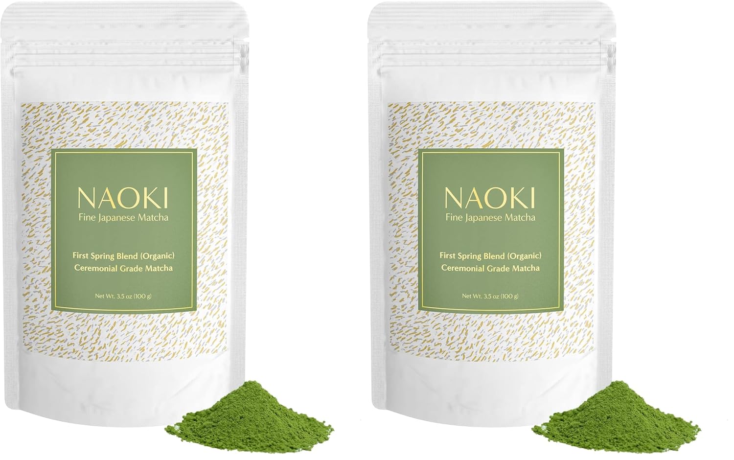 Naoki Matcha Organic Ceremonial First Spring Blend – Authentic Japanese First Harvest Ceremonial Grade Matcha Green Tea Powder from Kagoshima, Japan (100g / 3.5oz) (Pack of 2)