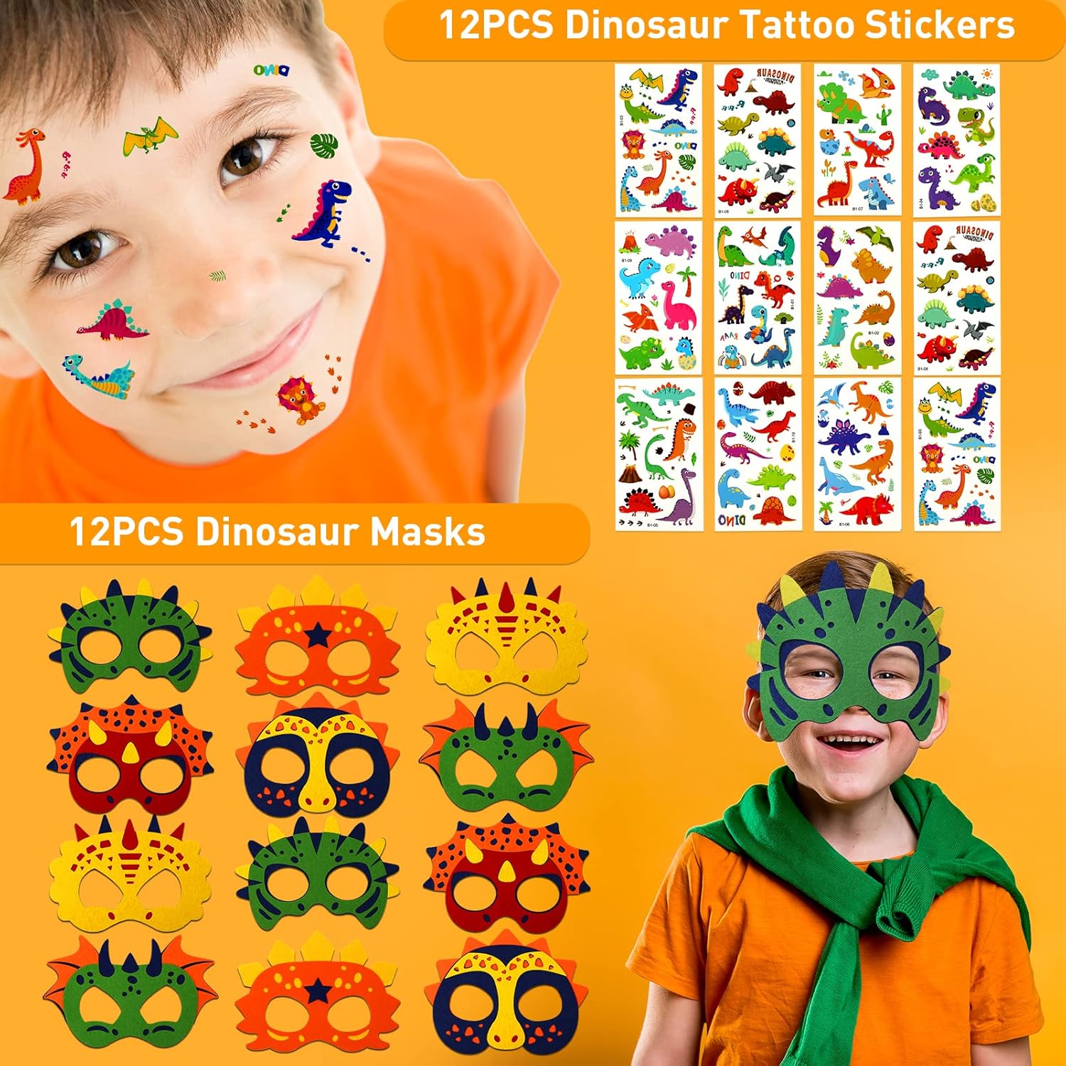 230PCS Dinosaur Party Favors, Dinosaur Birthday Party Supplies, Dinosaur Goodie Bags for Kids Birthday, Dinosaur Gifts Bags Fillers Pinata Stuffers, Dinosaur Themed Party Toys