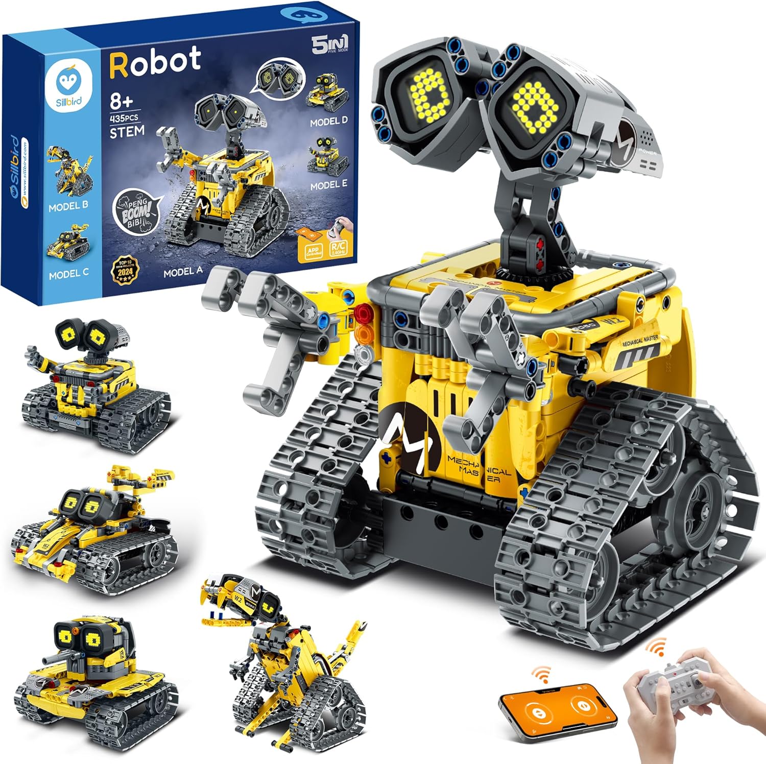 Sillbird STEM Robot Building Toys for Boys Ages 8-13, Remote & App Controlled Technic Robot Toys Set, Educational Creative for Boys Girls Kids Aged 8+ (435 PCS)