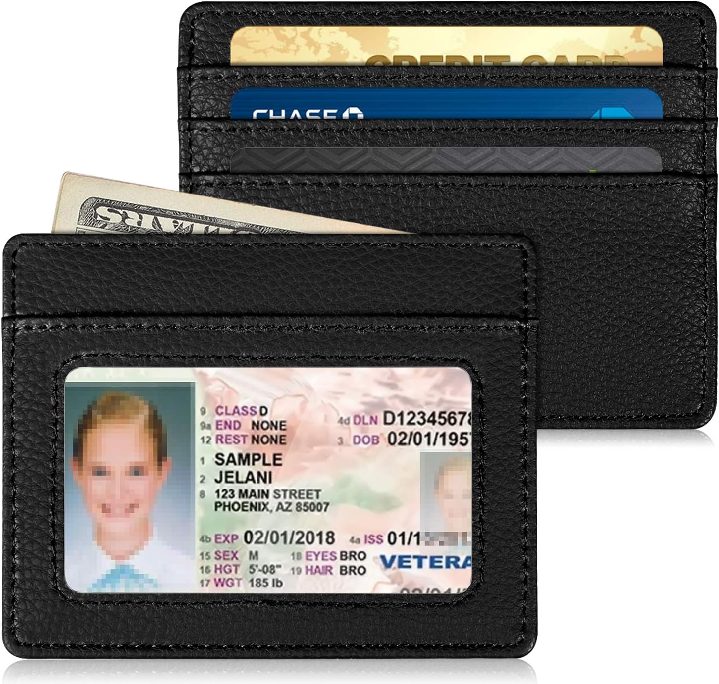 Fintie Slim Minimalist Front Pocket Wallet, RFID Blocking Credit Card Holder Card Cases with ID Window for Men Women, Black