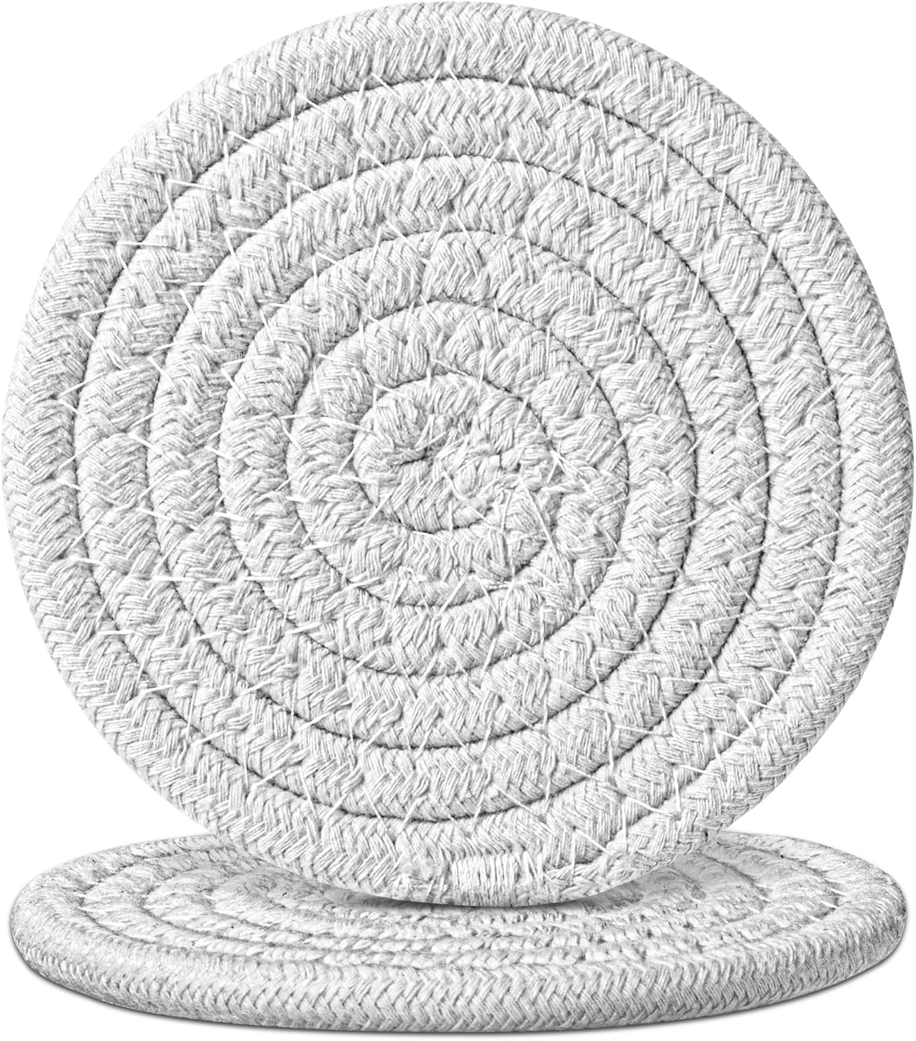 2 Pcs White Drink Coasters, 4.3 inch