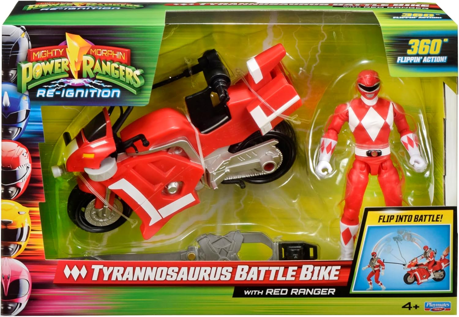 Power Rangers Mighty Morphin Re-Ignition - Tyrannosaurus Battle Bike with Red Ranger Figure