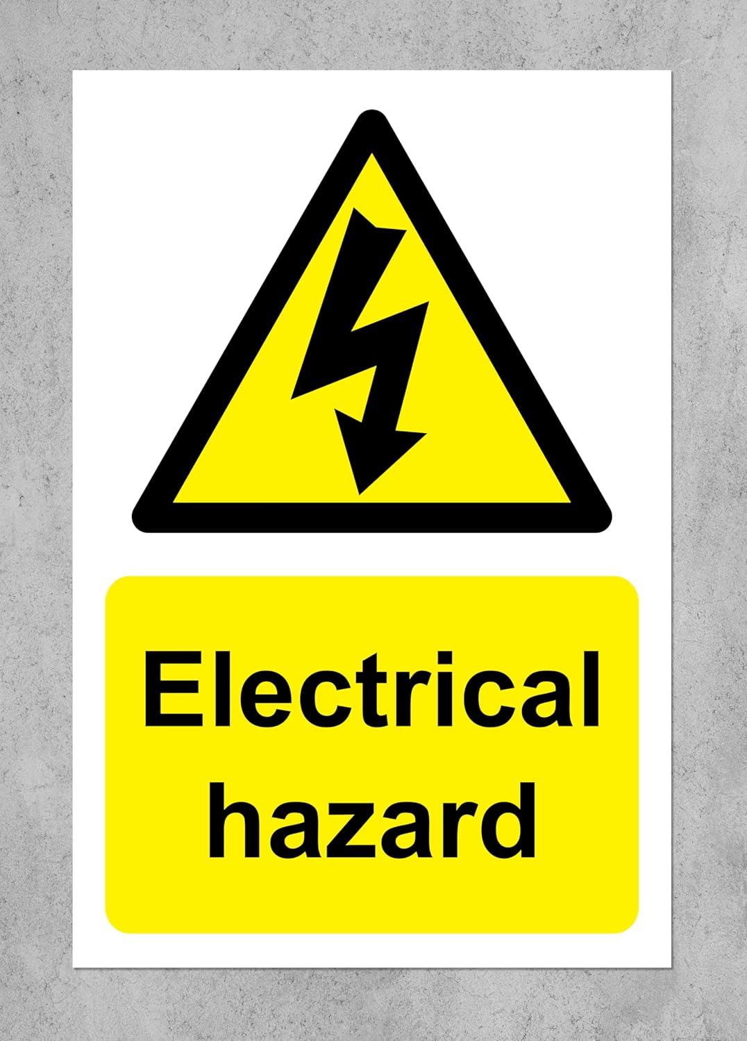 Warning Electrical Hazard Electricity Safety Sign - Self Adhesive Sticker (70mm x 50mm)