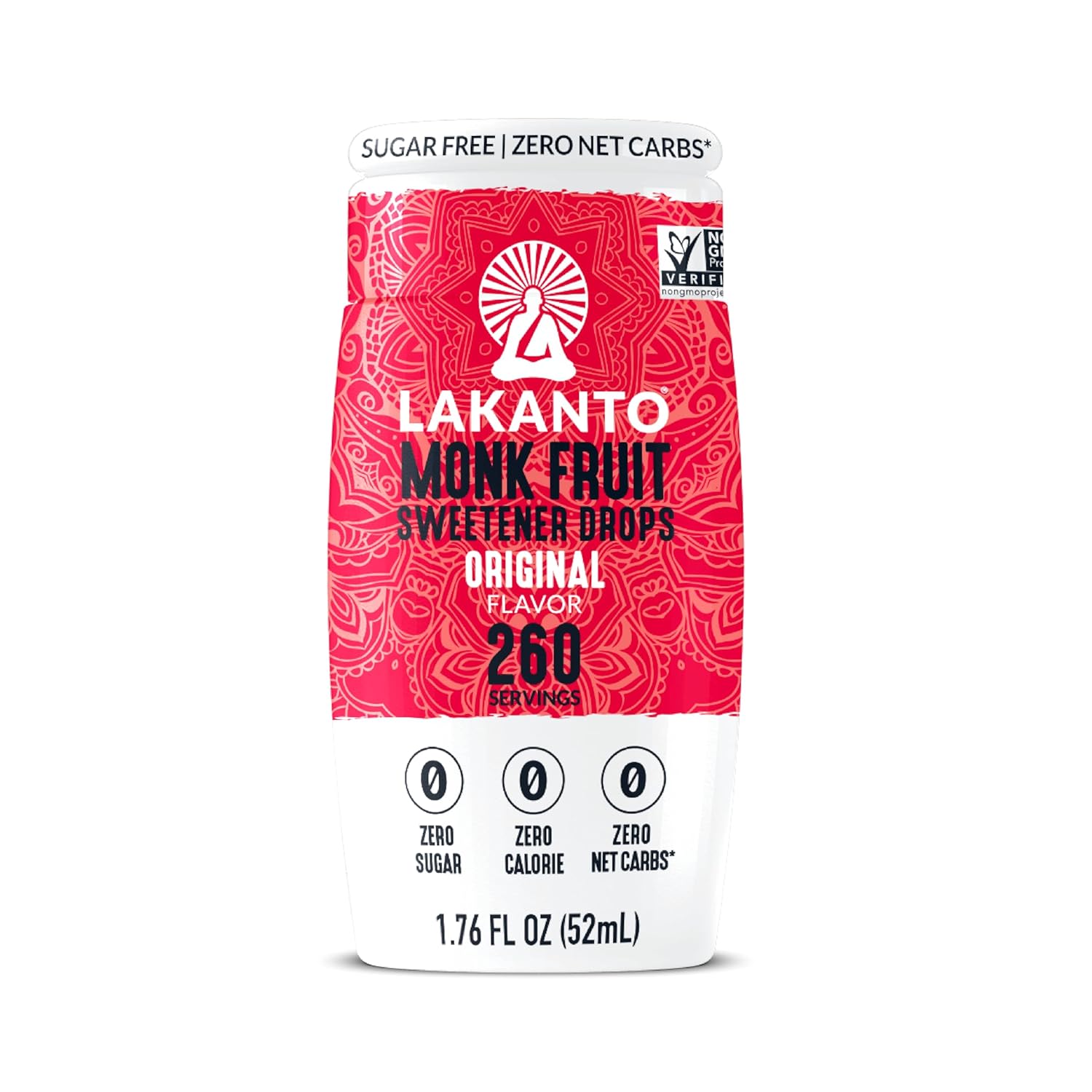 Lakanto Liquid Monk Fruit Extract Drops, Erythritol Free Sugar Substitute Sweetener For Tea, Coffee, Water & Smoothies, Sugar Free, Low Calorie, Zero Sugar, Vegan, Keto, Original Flavor, 1.76 Fl Oz