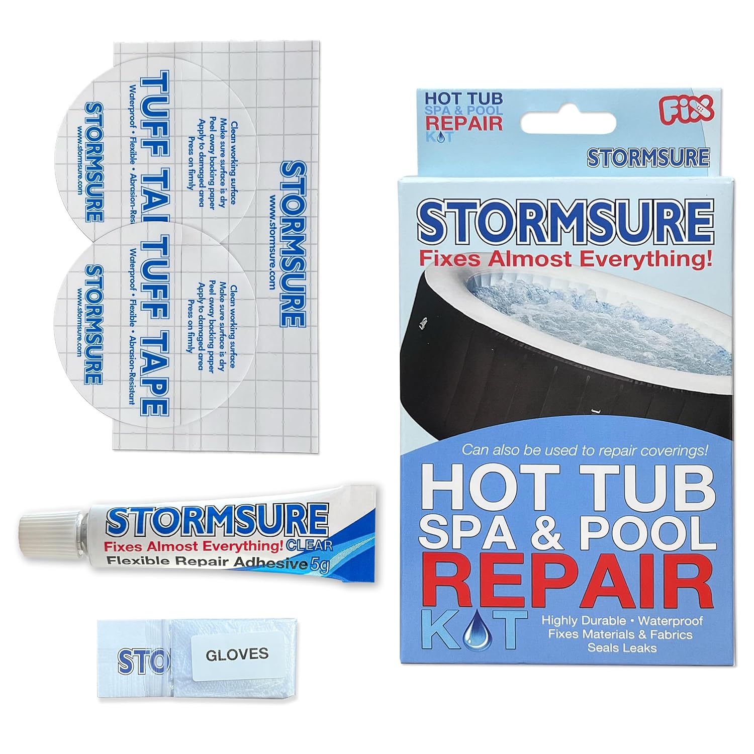 Stormsure Hot Tub, Spa and Pool Repair Kit - Ultimate Solution for PVC and Vinyl Repairs