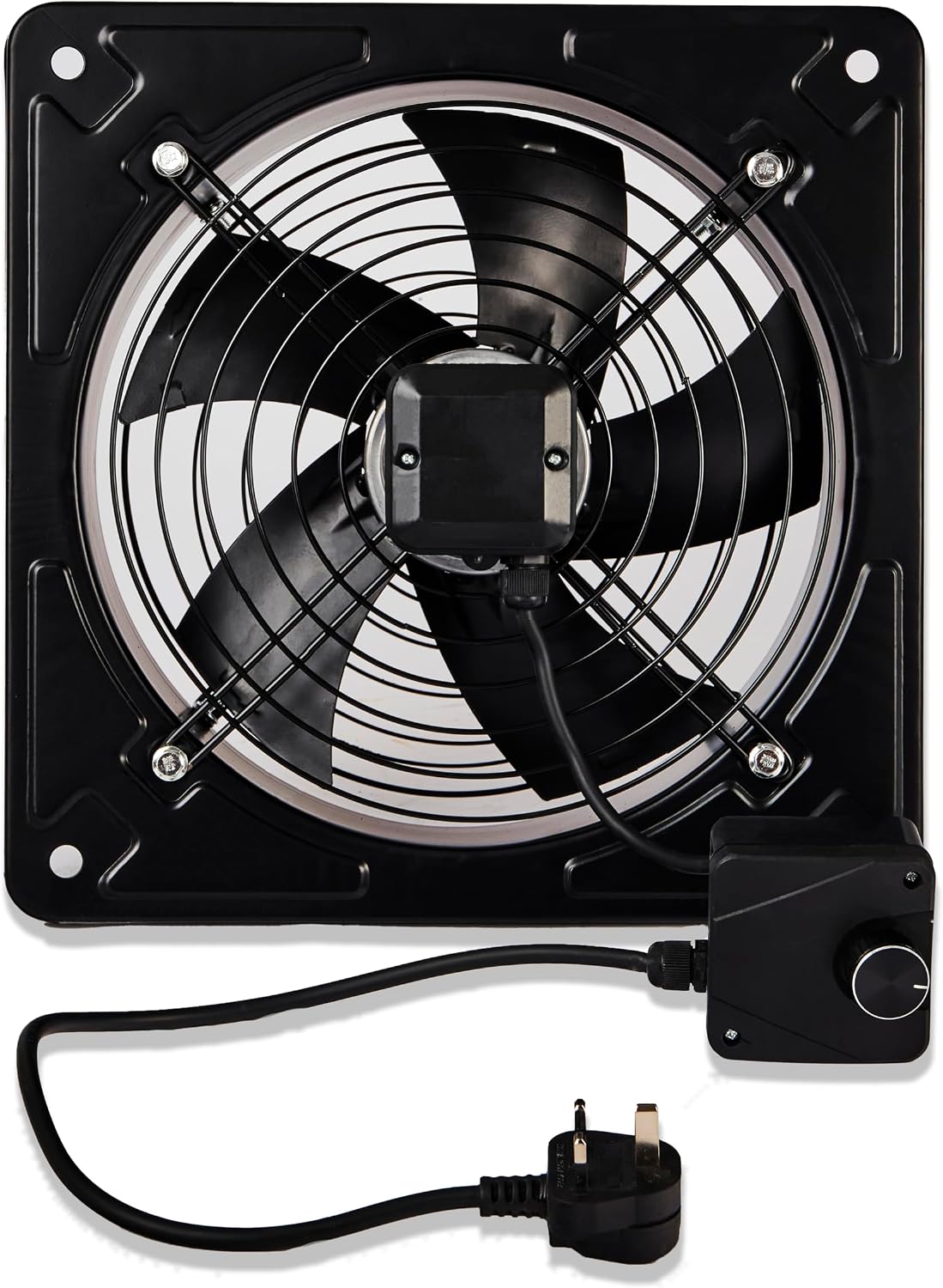 LTD Metal Industrial Ventilation Extractor Axial Exhaust Commercial Air Blower Fan (14" Inches With Speed Controller)