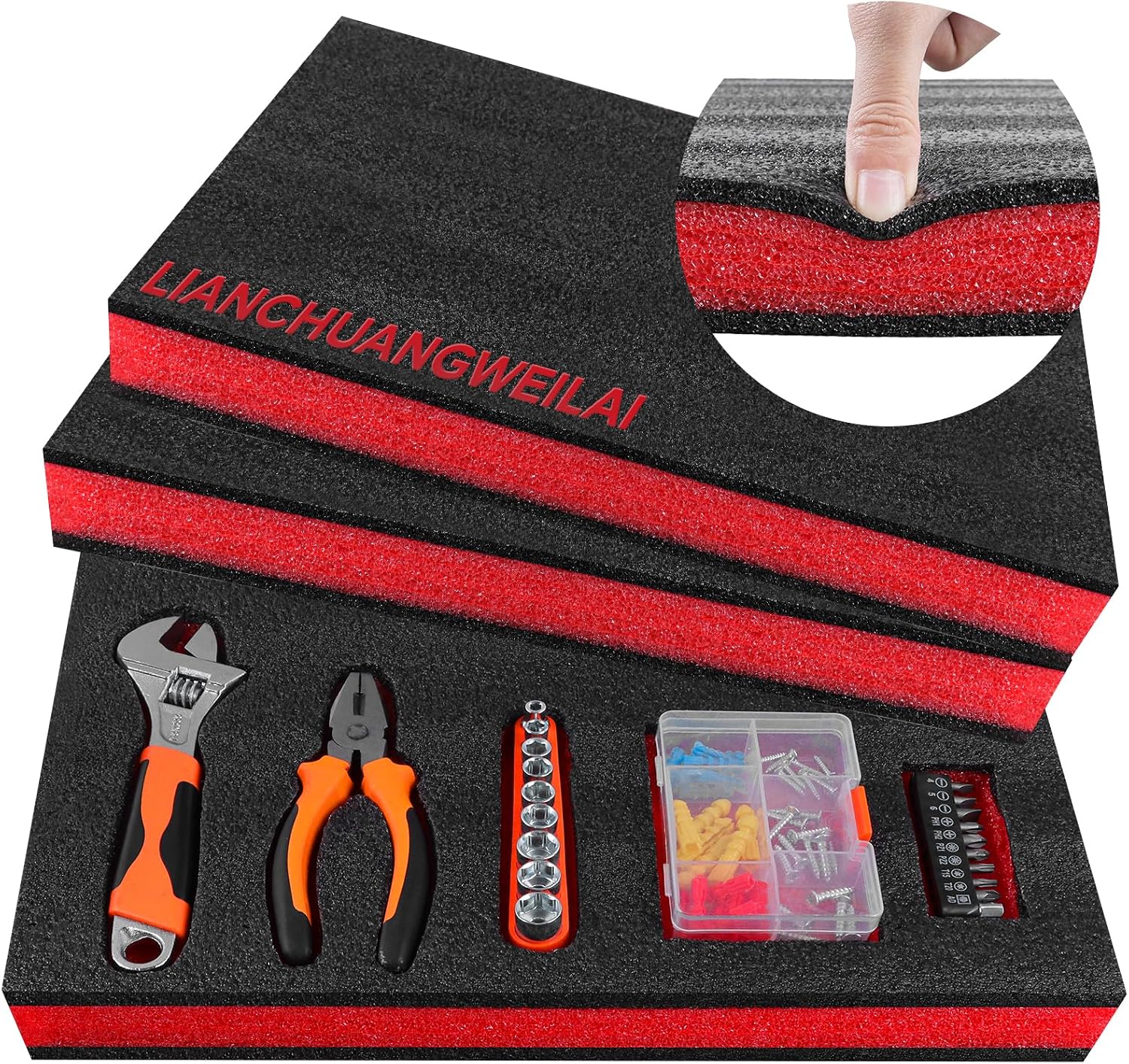 3PCS Foam Sheet (40 * 30 * 2.5cm) Polyethylene Tool Box Foam Easy Cut to Fit for Toolbox Organizers, DIY Storage Foam Insert Non Odor, Moisture-Resistant for Arts & Crafts, Camera Cases