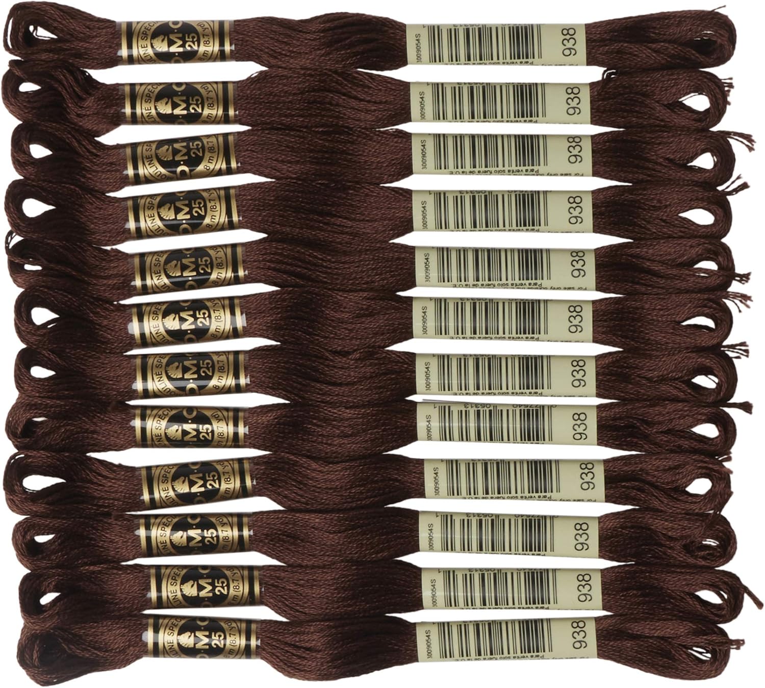 DMC 6-Strand Embroidery Cotton Floss, Ultra Dark Coffee Brown