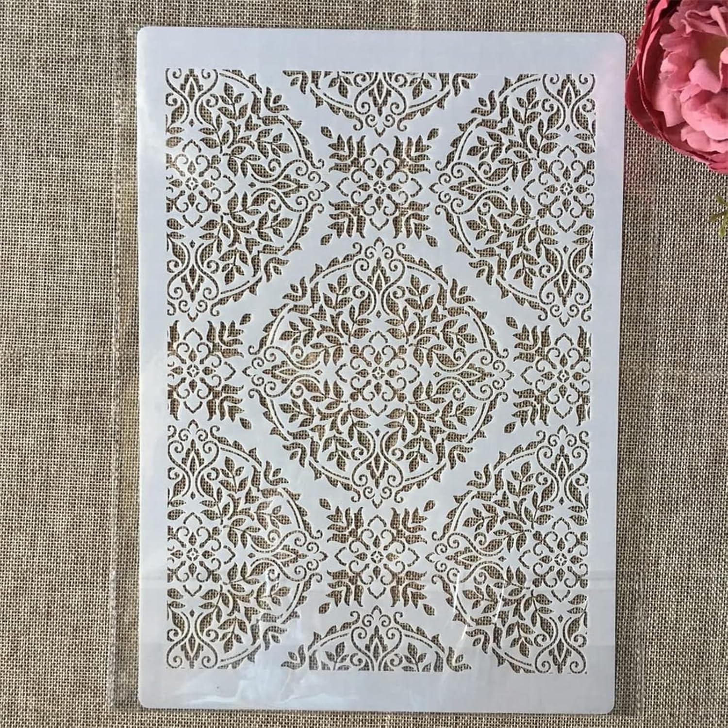 TIAMECH A4 Reusable Palace Totem Lace Stencil for Painting