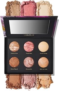 LAURA GELLER NEW YORK Cheek to Chic Tropical Glow Baked Face Palette | Includes 2 Blushes, 2 Bronzers and 2 Radiant Highlighters