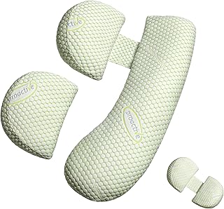 Pregnancy Pillow for Pregnant Women, Soft Pregnancy Body Pillow,Support for Back, HIPS, Legs, Maternity Pillow with Detachable and Adjustable Pillow Cover