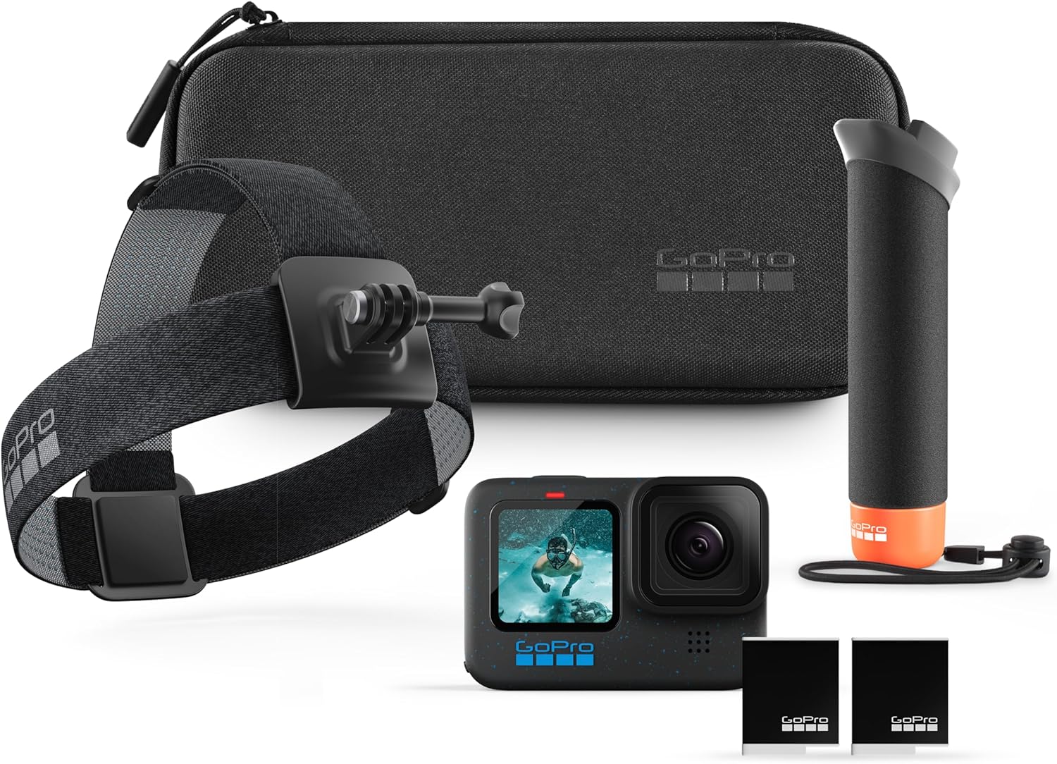 GoPro HERO12 Black + Accessories Bundle - Includes: Handler + Head Strap 2.0 + Enduro Battery + Carrying Case