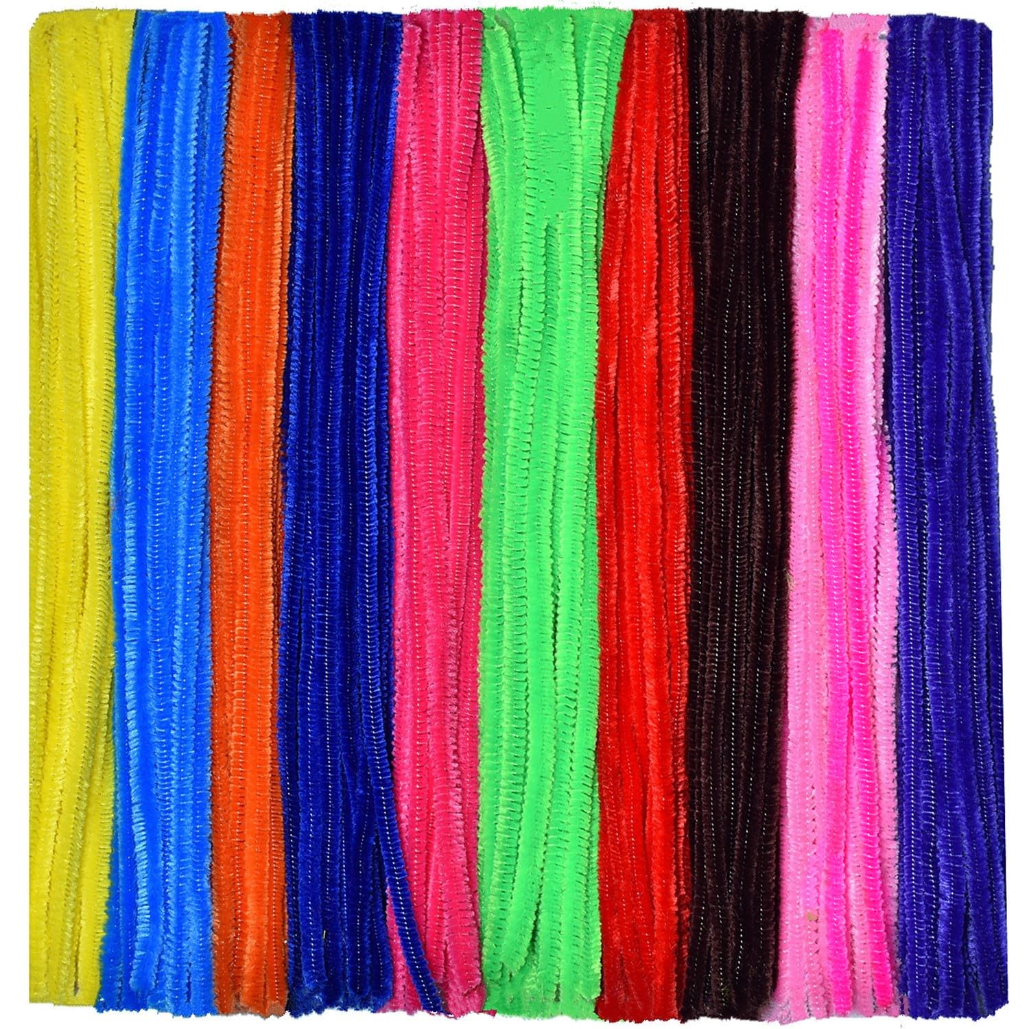 Multiple Colors Pipe Cleaners Chenille Stems (100 Pack) for DIY Art Decorations Creative Craft (6 mm x 12 Inch)