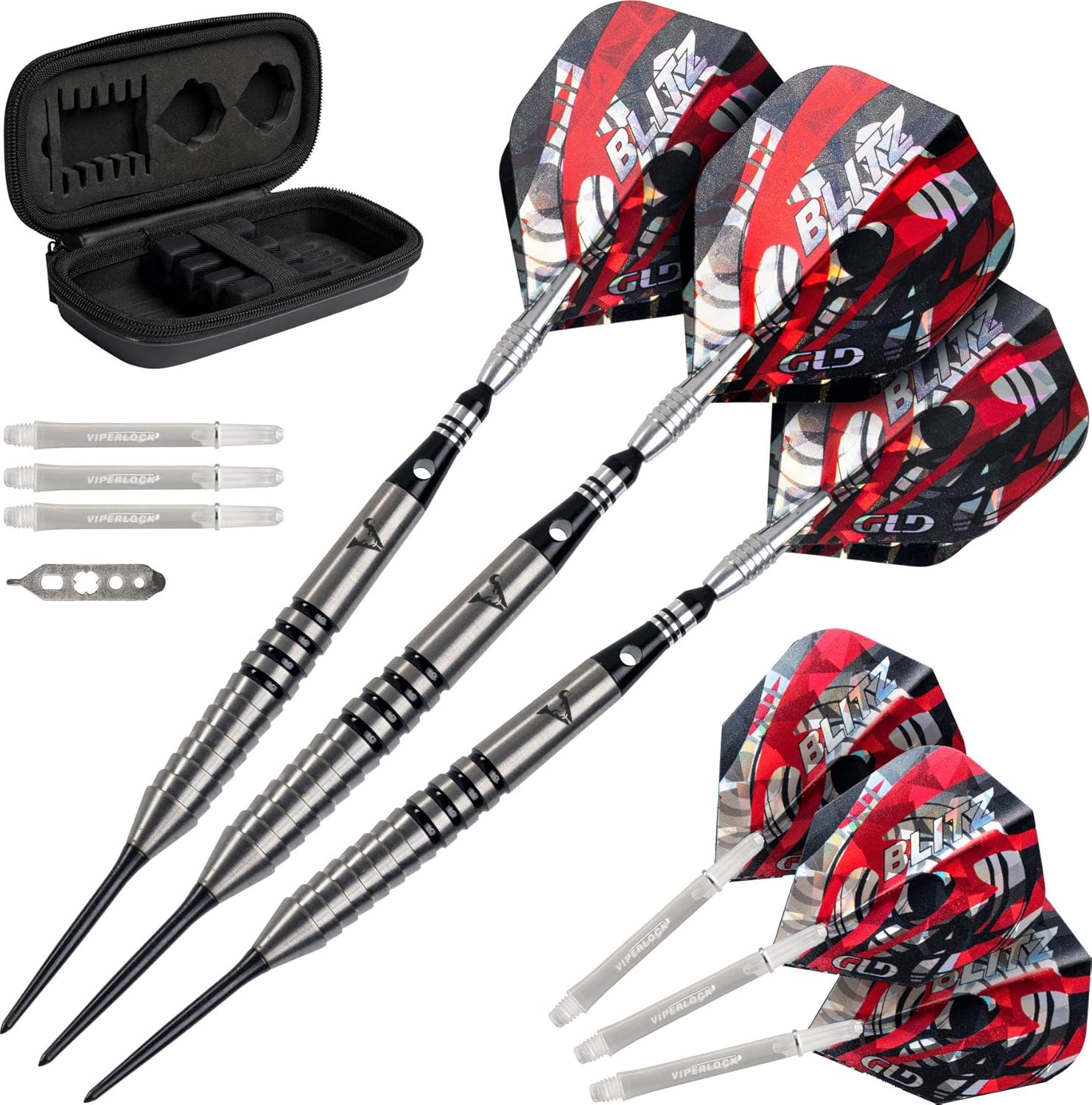 Viper Blitz 95% Tungsten Steel Tip Darts with Storage/Travel Case