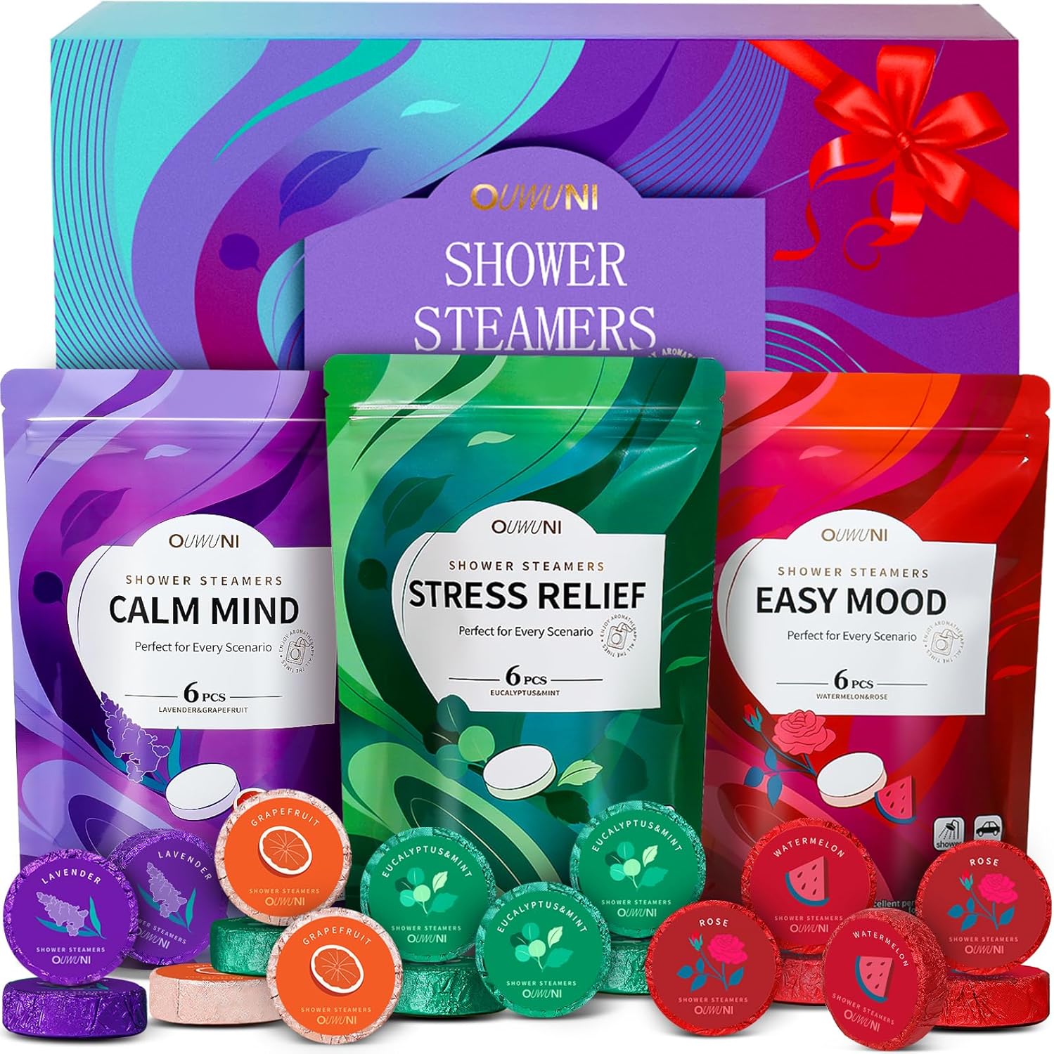 Shower Steamers Aromatherapy - 18 Pack Shower Bombs Natural Organic Essential Oils, Birthday Gifts for Women, Self Care Relaxation Gifts for Mom Wife Her Grandma Sister