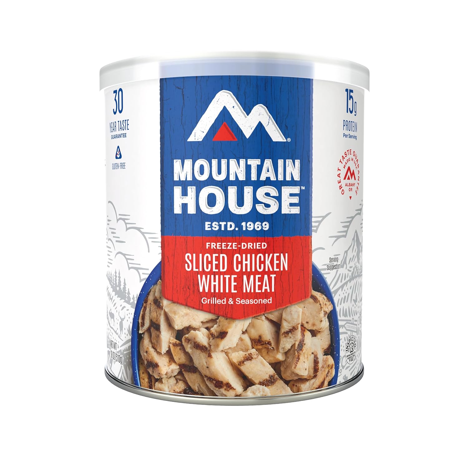 Mountain House Grilled Sliced Chicken #10 Can | Freeze Dried Survival & Emergency Food | 24 Servings