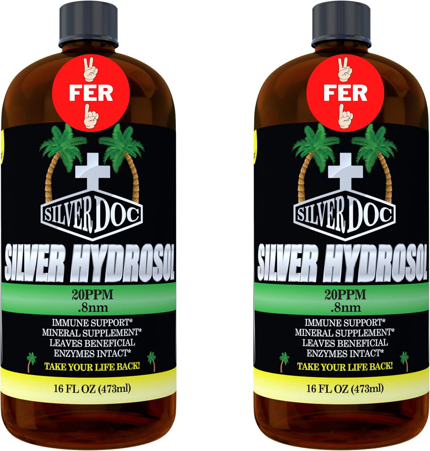 32 oz Total, Silver Doc Colloidal Silver Hydrosol Mineral Supplement, Natural Alternative and Immune Support, Positively Charged 99% Bio-Available Colloidal Molecules Seek Out Unwanted Visitors