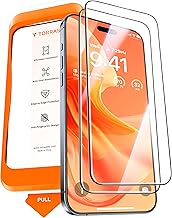 TORRAS Top-Notch Diamond Shield for iPhone 15 Pro Max Screen Protector [ 9H+ Military-Grade Protection] Unbreakable Shatterproof Tempered Glass for iPhone 15 ProMax Full Coverage Screen Protector,