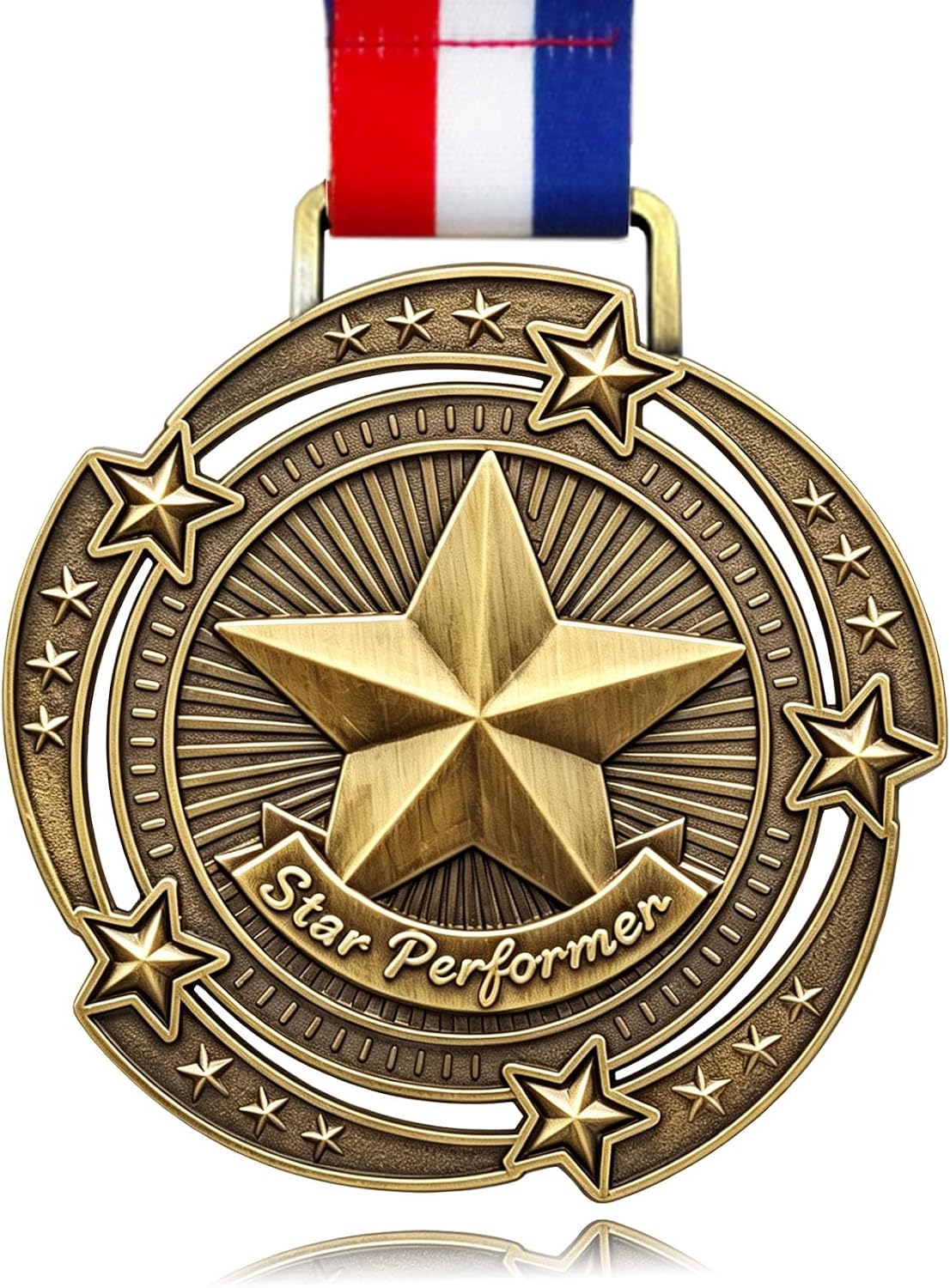 Gold Award Medals,3.34” Gold Medals for Awards Winner Bulk with Neck Ribbons Metal Trophy, Winner Encourage Team Participation for Adults Trophy Award Prize Gift Competitions Graduation Party
