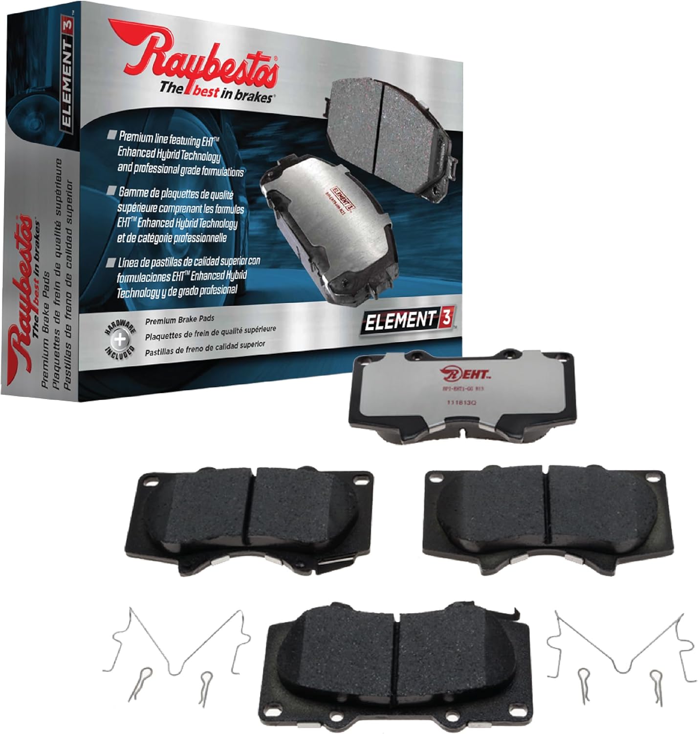 Raybestos Element3 Automotive Replacement Rear Brake Pad Set for Select Lexus, Toyota (EHT1805H)