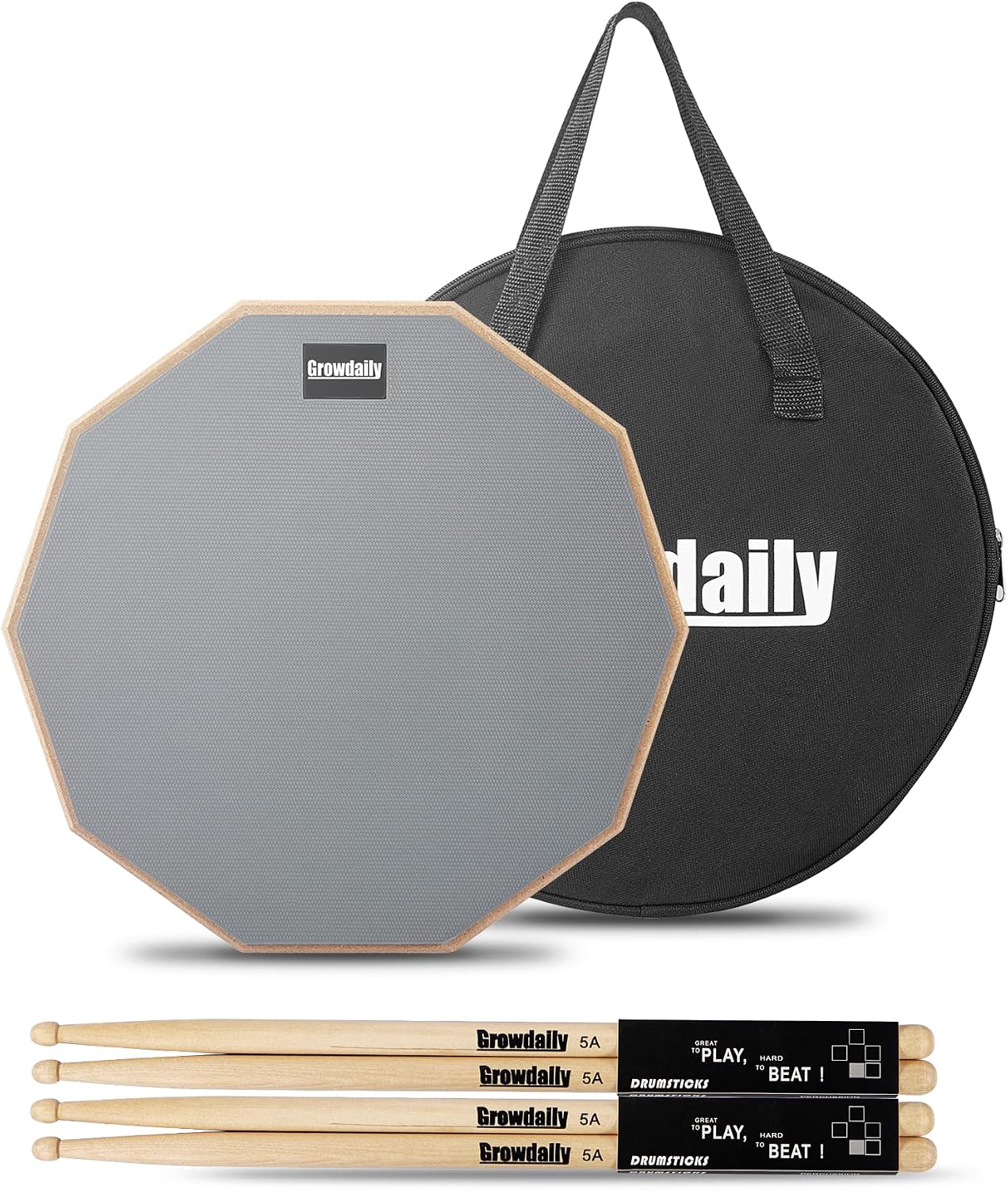Drum Practice Pad for drumming drum pad and sticks 12 In