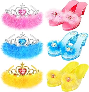 Princess Dress Up Shoes Set, Girls Role Play Dress Up Toys,Toddler Pretend Play Crown Kit Gift Set for Little Girls Aged 3-6 Years Old