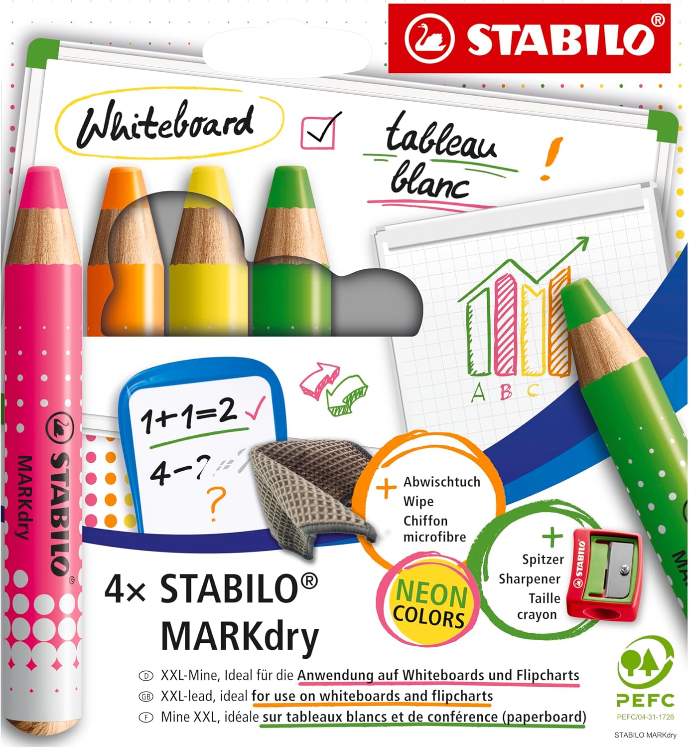 STABILO MARKdry - Whiteboard and Flipchart Marker Pencil