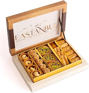 Eastanbul Baklava, 8.8oz, Baklava Pastry, Pistachio Gift Box, Middle Eastern Sweets, Premium Gourmet Desserts, Pistachio & Cashew Rich Pastry, Dulces Arabes, Arabic Sweets, Turkish Gifts