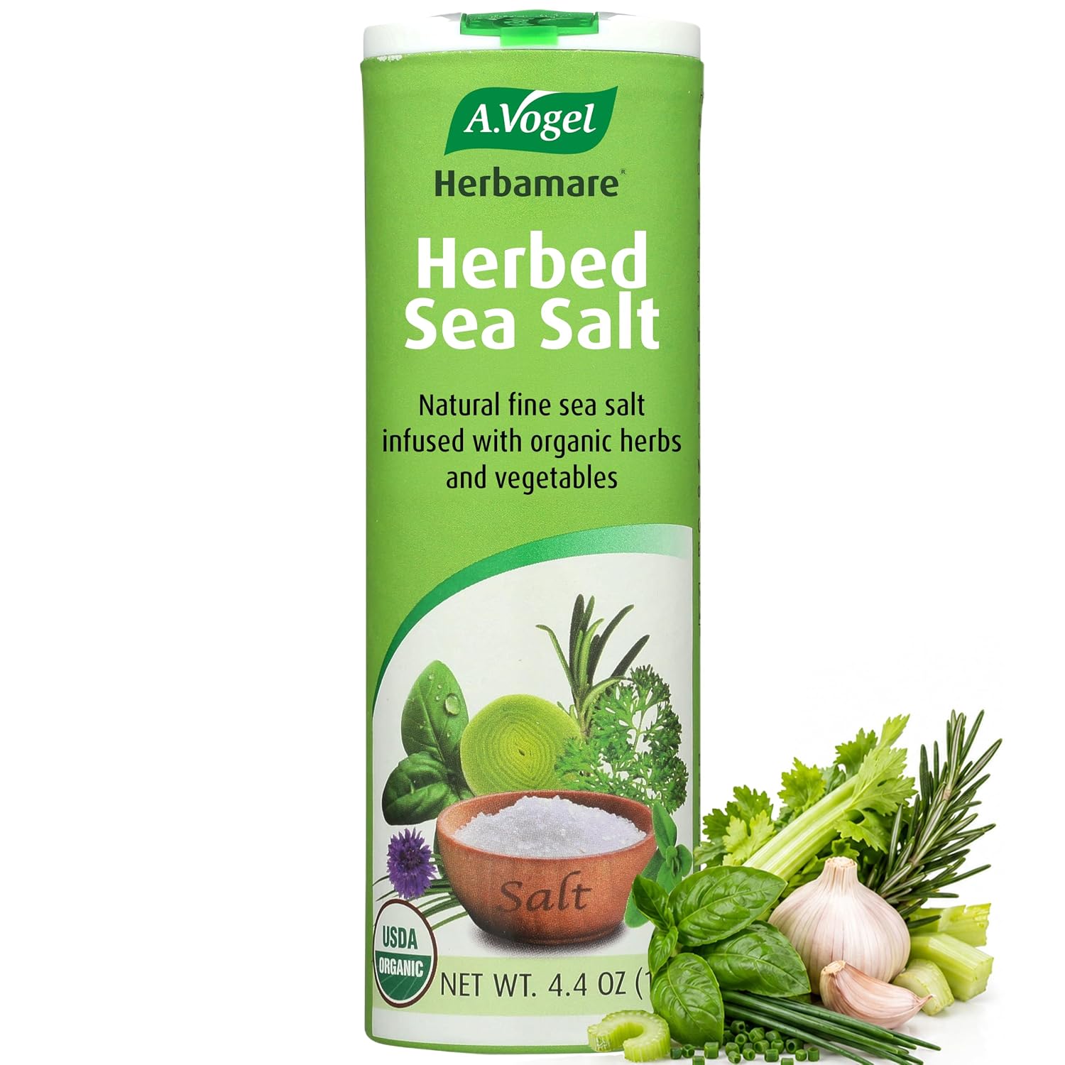 A. Vogel Herbamare Seasoning Salt, Organic Seasoned Sea Salt, 4.4 oz