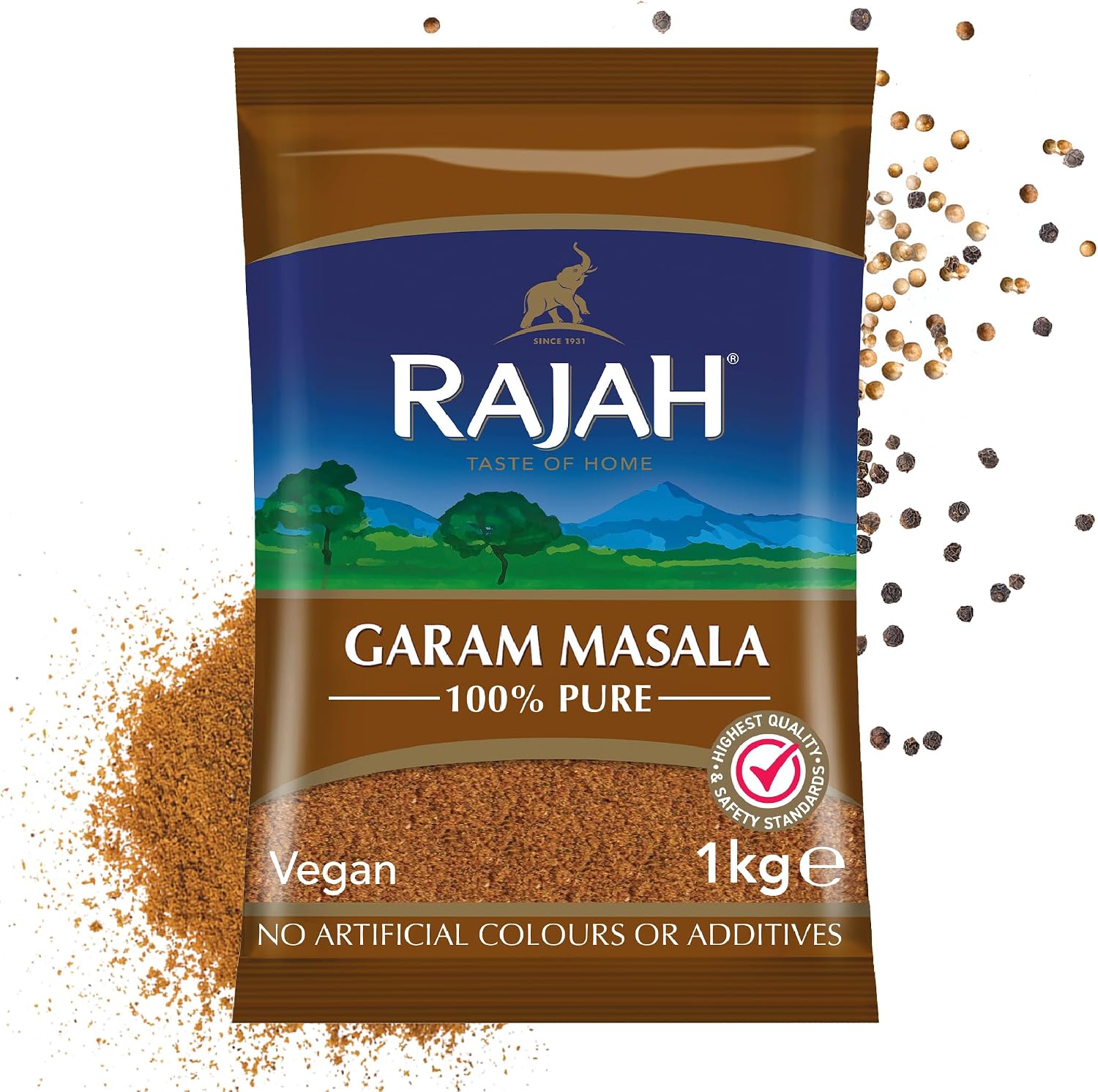 Rajah Spices Garam Masala 1KG - Blended Ground Spice Mix - Pack of 1