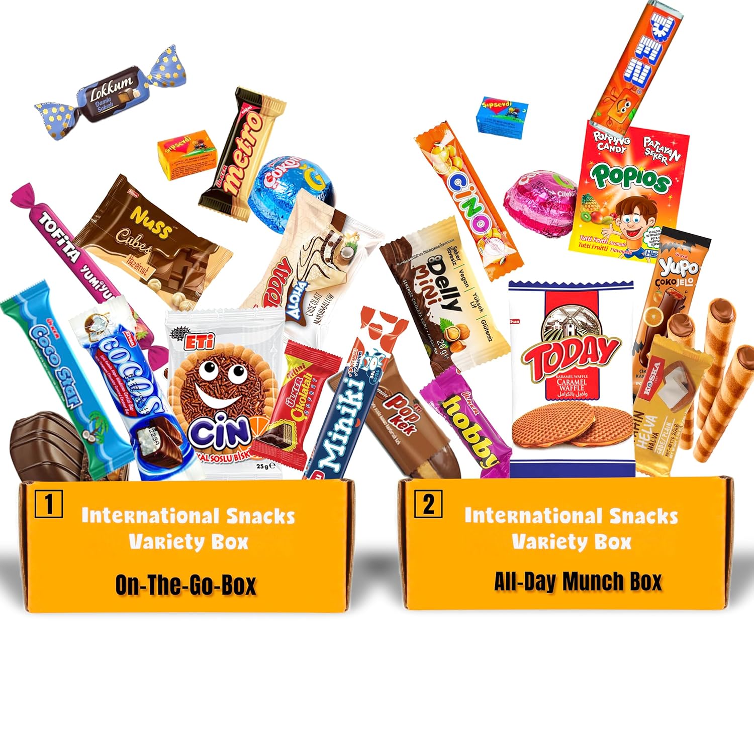 Snacks From Around The World Box - Turkish Snack Box - Different Country Snacks - European Candy Crate - Bite Sized Foreign Exotic Snacks - Variety of Unique Sweets and Savory Snacks from Turkey - 24ct
