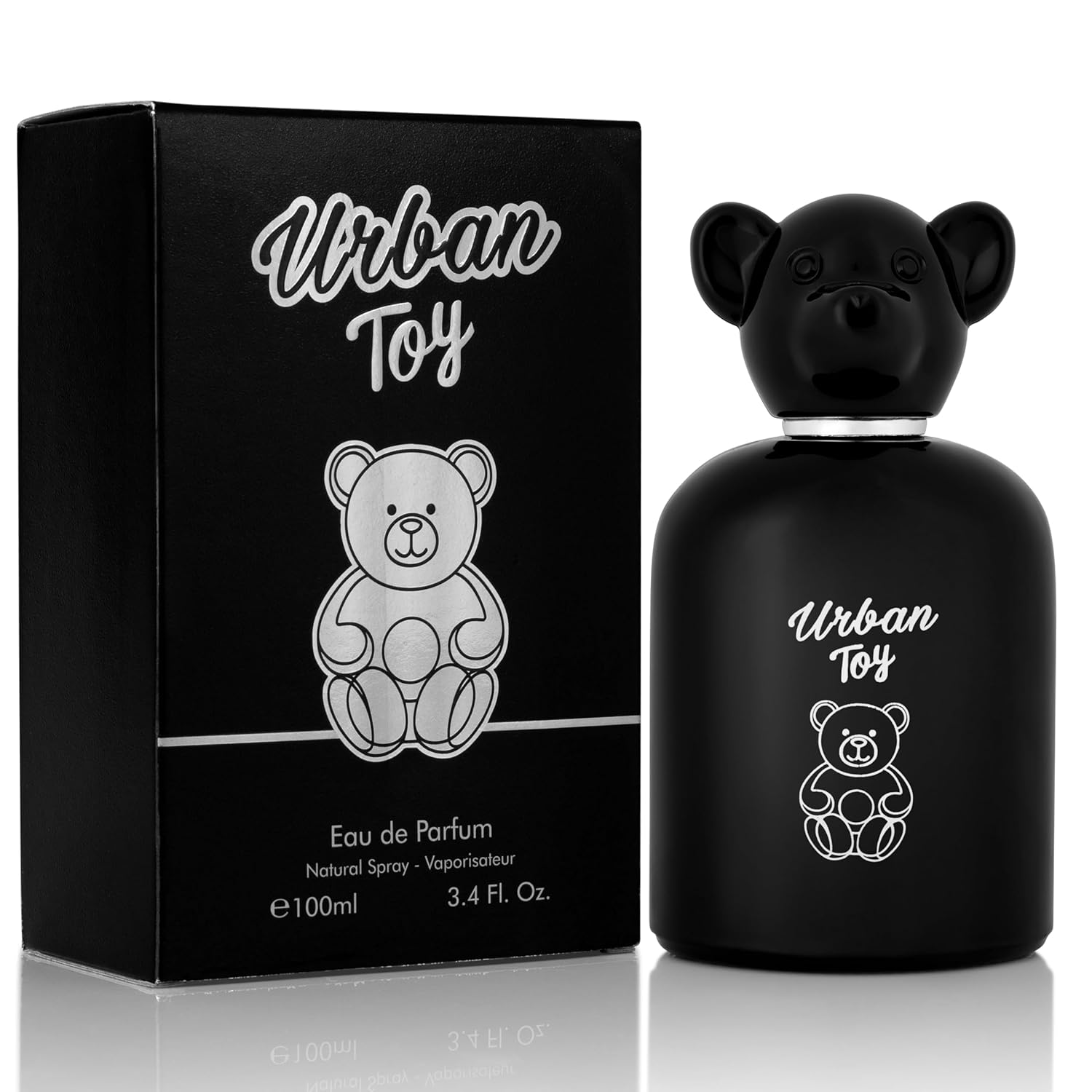 Urban Toy Eau De Parfum for Men 3.4 fl Oz - Top Notes of Italian Bergamot, Green Pear, Elemi, Pink Pepper & Indonesian Nutmeg - Base Accords of Haitian, Cashmeran, Sandalwood & Amber - 100ml Bottle