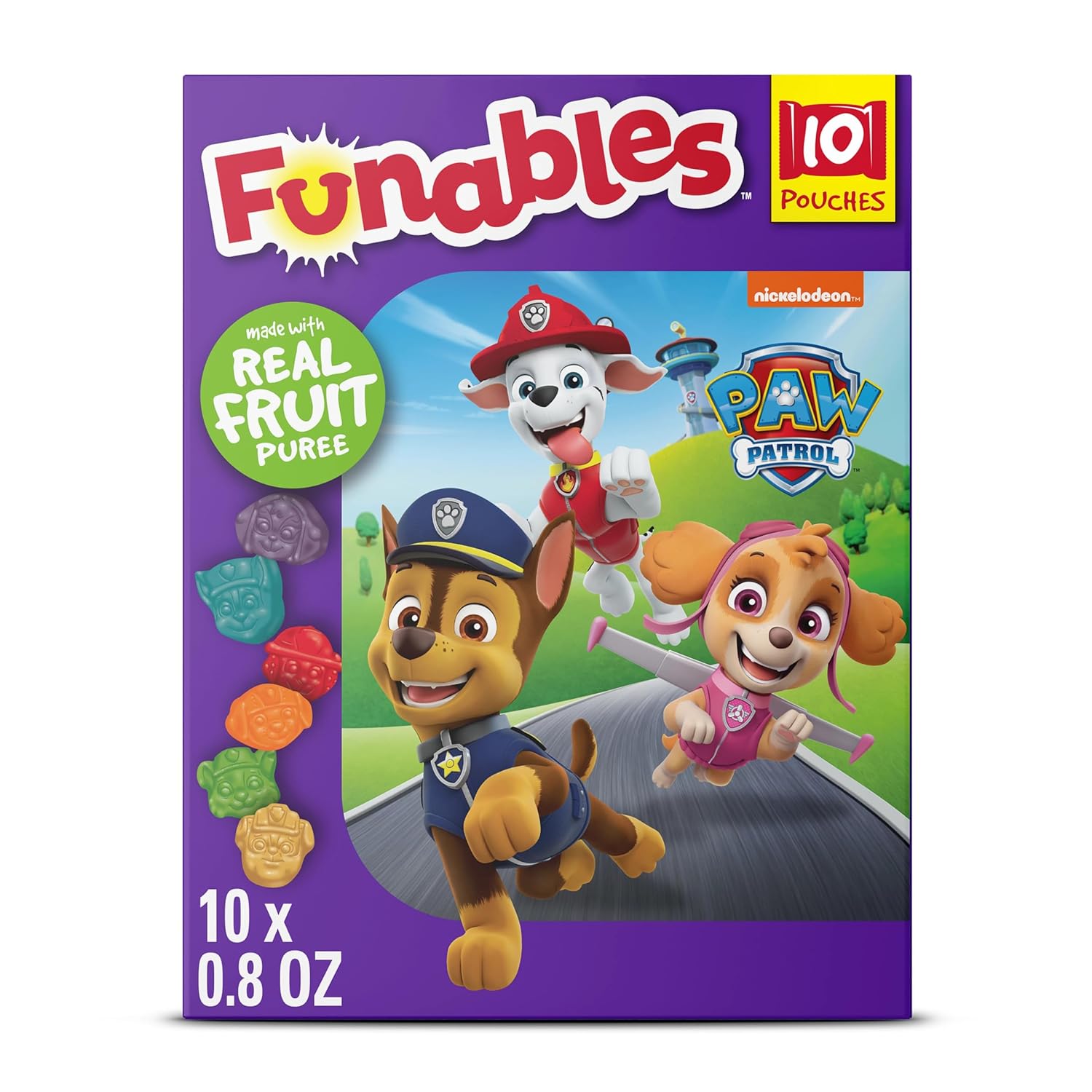 Funables Fruity Snacks, PAW Patrol, Assorted Fruit, Flavored Snacks, 0.8 oz 10 ct