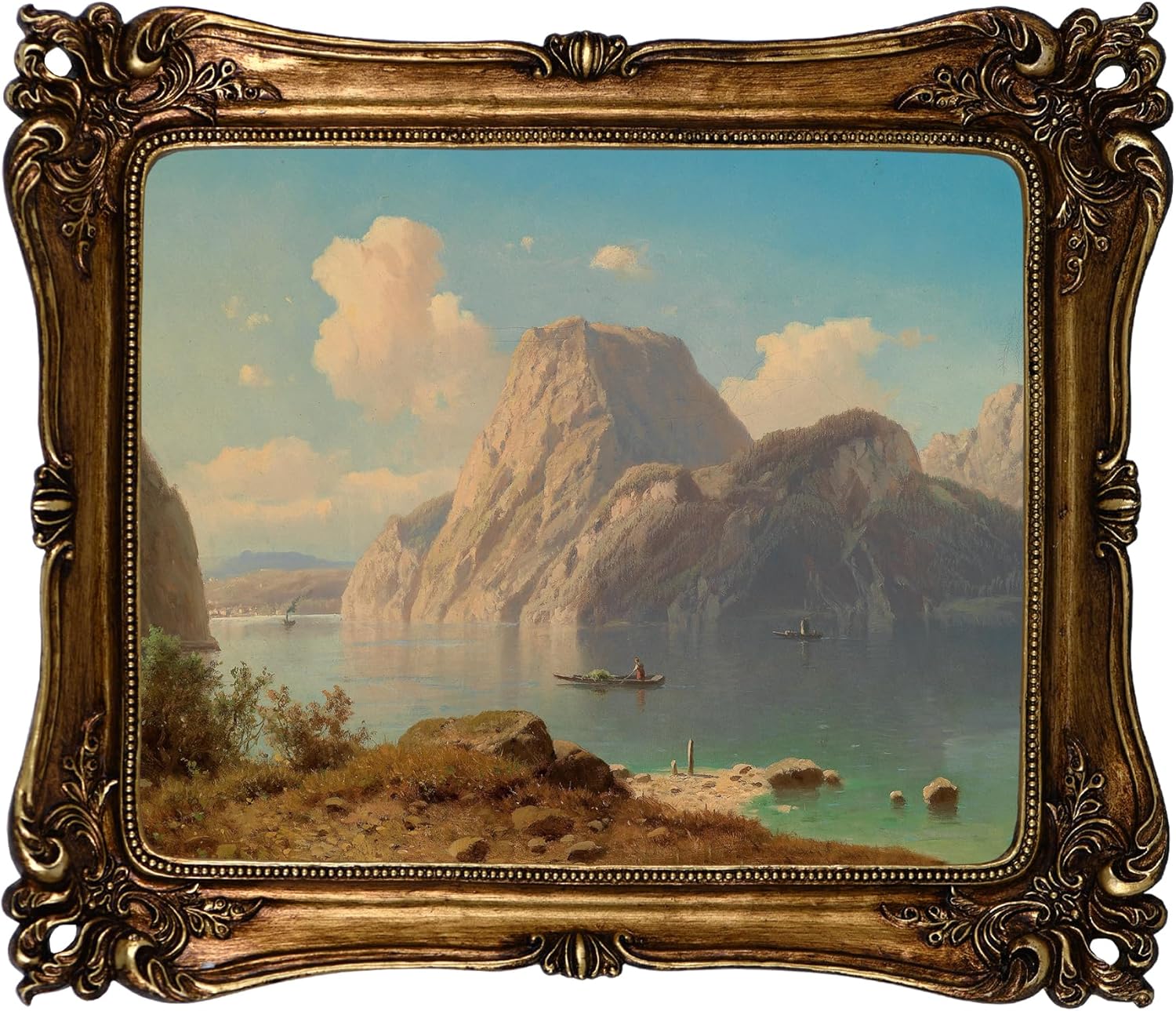 Funly mee Vintage 25.8 x30.5 CM Picture Frame Antique Gold Photo Frame for Tabletop & Wall Mounted