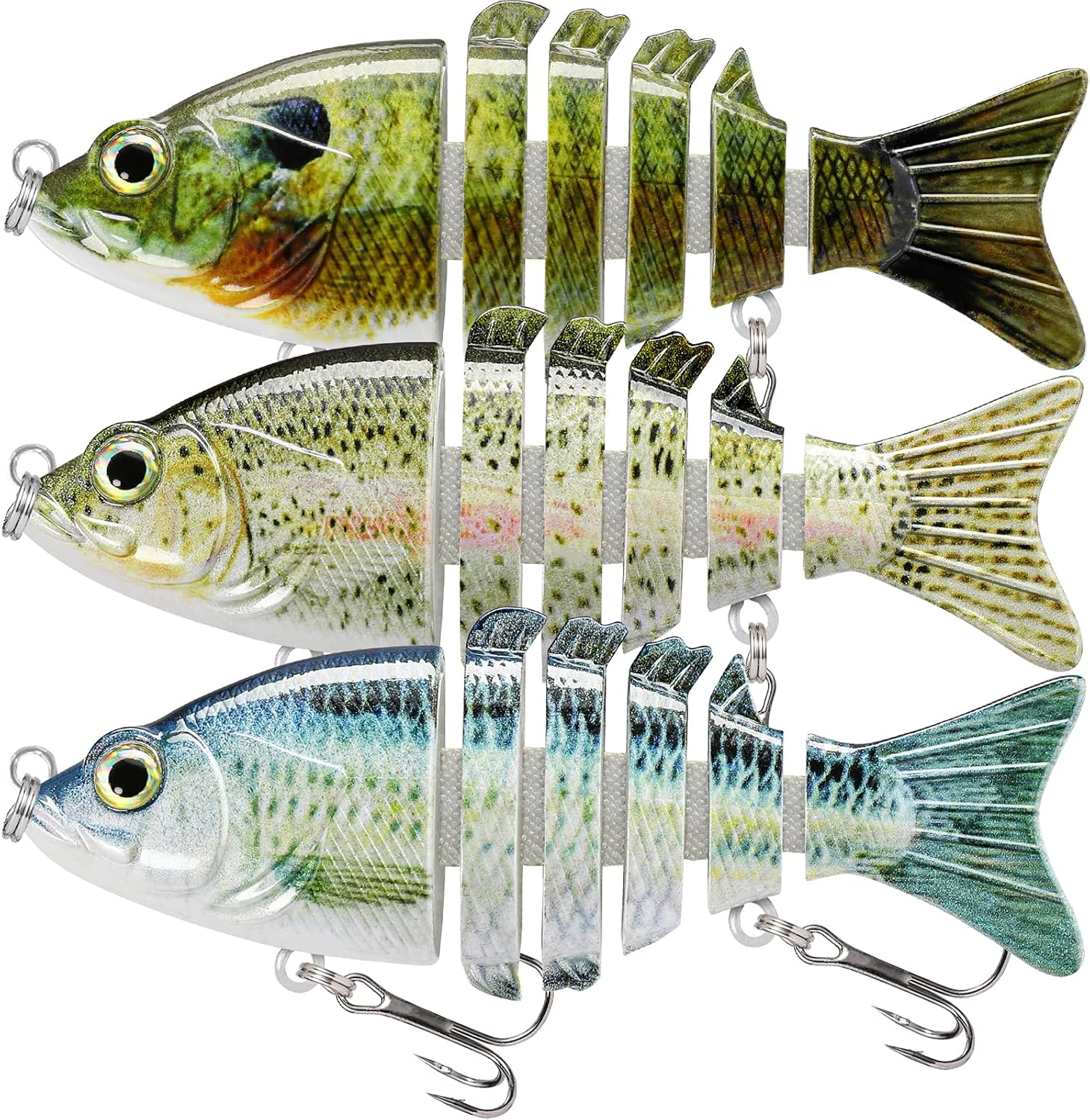 TRUSCEND Swimmax for Saltwater and Freshwater, Realistic Fishing Lures for Bass Trout Crappie Walleye Pike Bluegill Salmon, Swimbait for Bass Fishing, Amazing Fishing Gear Gifts for Family Fishing