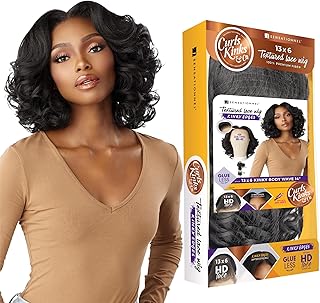 Sensationnel Kinky Edge 13x6 Lace Wigs - Kinky Edge Body Wave 14-inch glueless synthetic wig - CKCO Kinky Edge Body Wave 14 Inch (BALAYAGECOPPER)