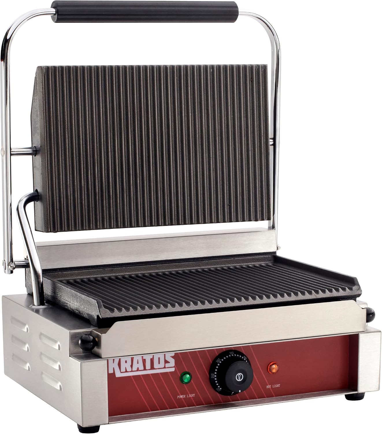Kratos Commercial Electric Panini Sandwich Grill with Grooved Plates
