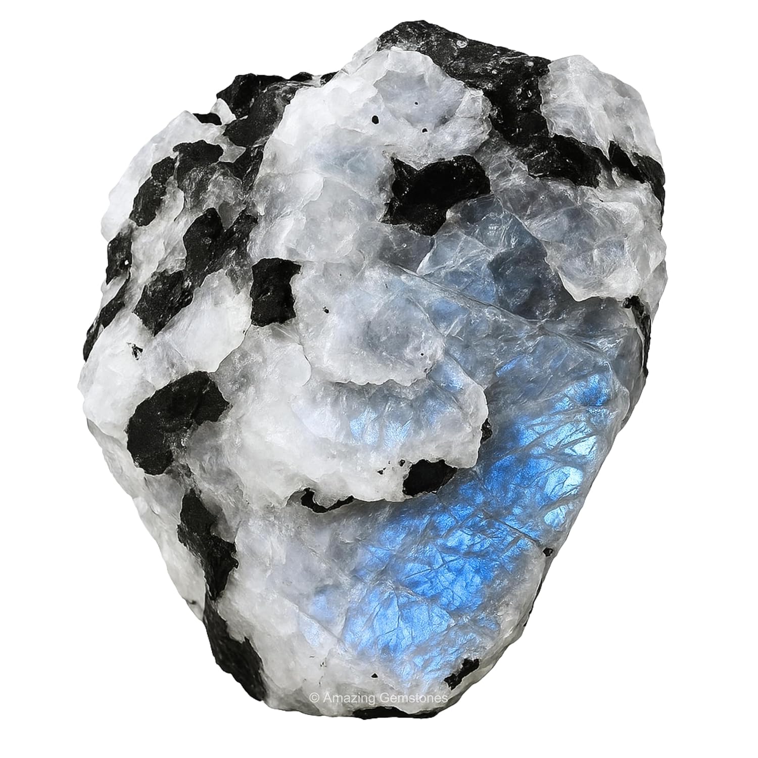 Amazing Gemstone Rainbow Moonstone Raw Crystals and Healing Stones, Natural Rocks For Tumbling - DIY Raw Stones And Crystals (1 Piece)