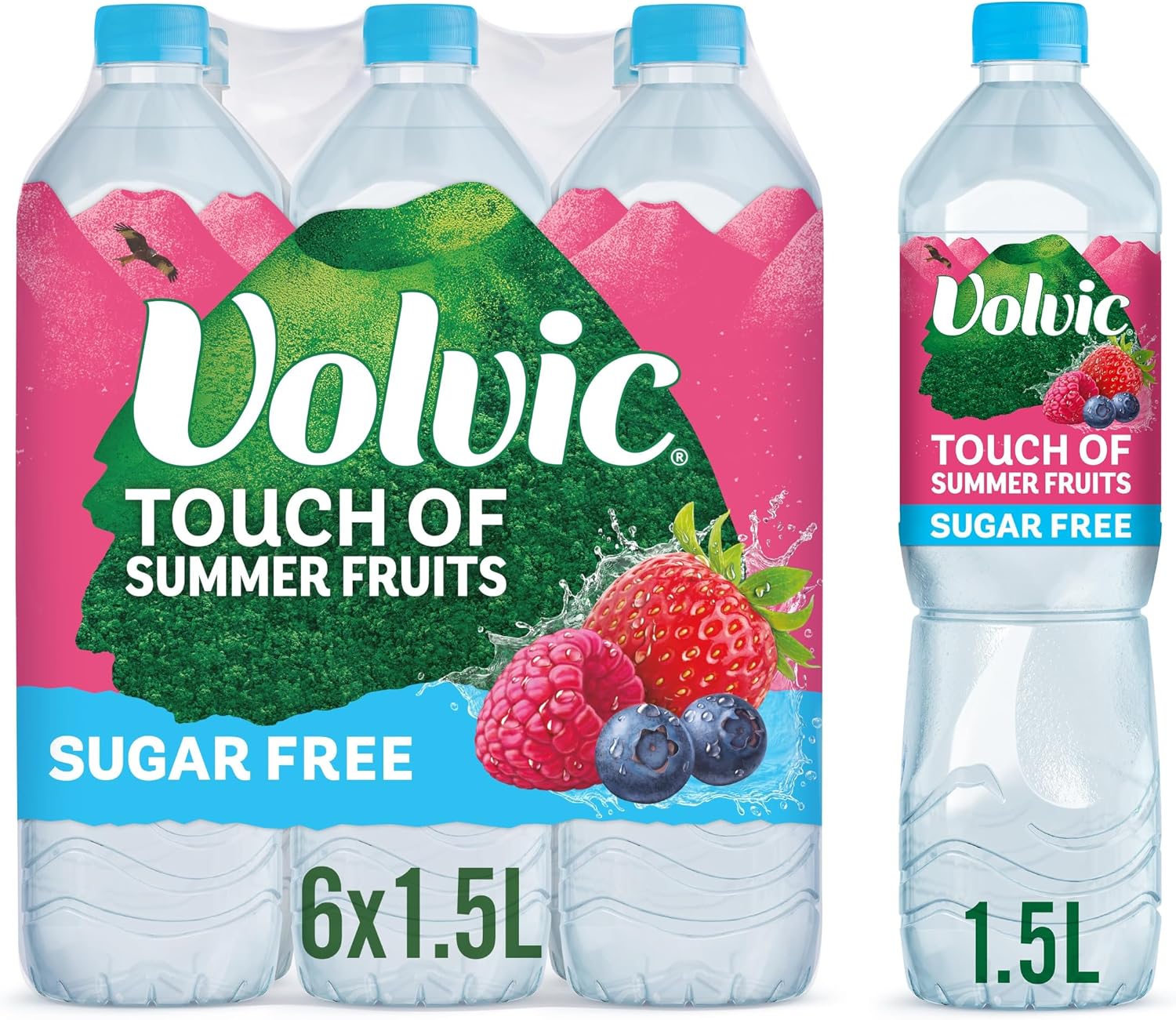 Volvic Touch of Fruit Summer Fruits Sugar Free Still Flavoured Water Multipack 6x1.5L