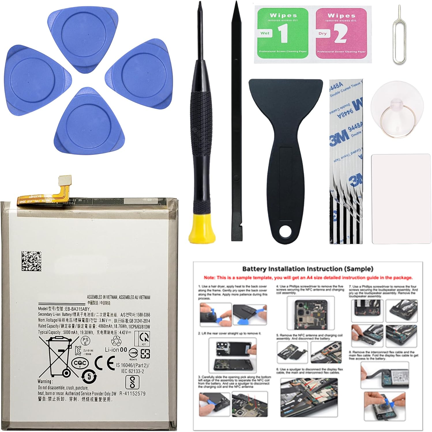 New Upgraded Battery for Galaxy A32 4G / A31 / A22 4G, EB-BA315ABY Replacement Battery Compatible with Samsung Galaxy A32 4G / A31 / A22 4G, with Repair Tools & Instruction