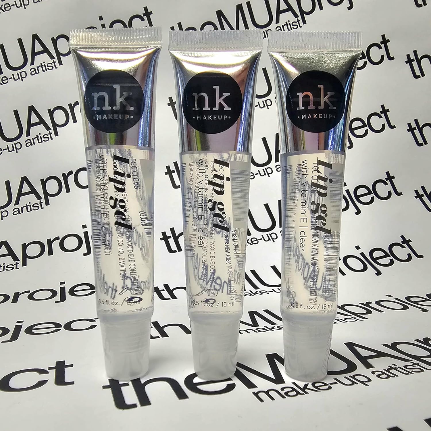 The Make-Up Artist Project 3 Pack Bundle of Clear Lip Gels - Hydrating Lip Glosses to nourish your lips with Vitamin E, Super Glossy and Thick.