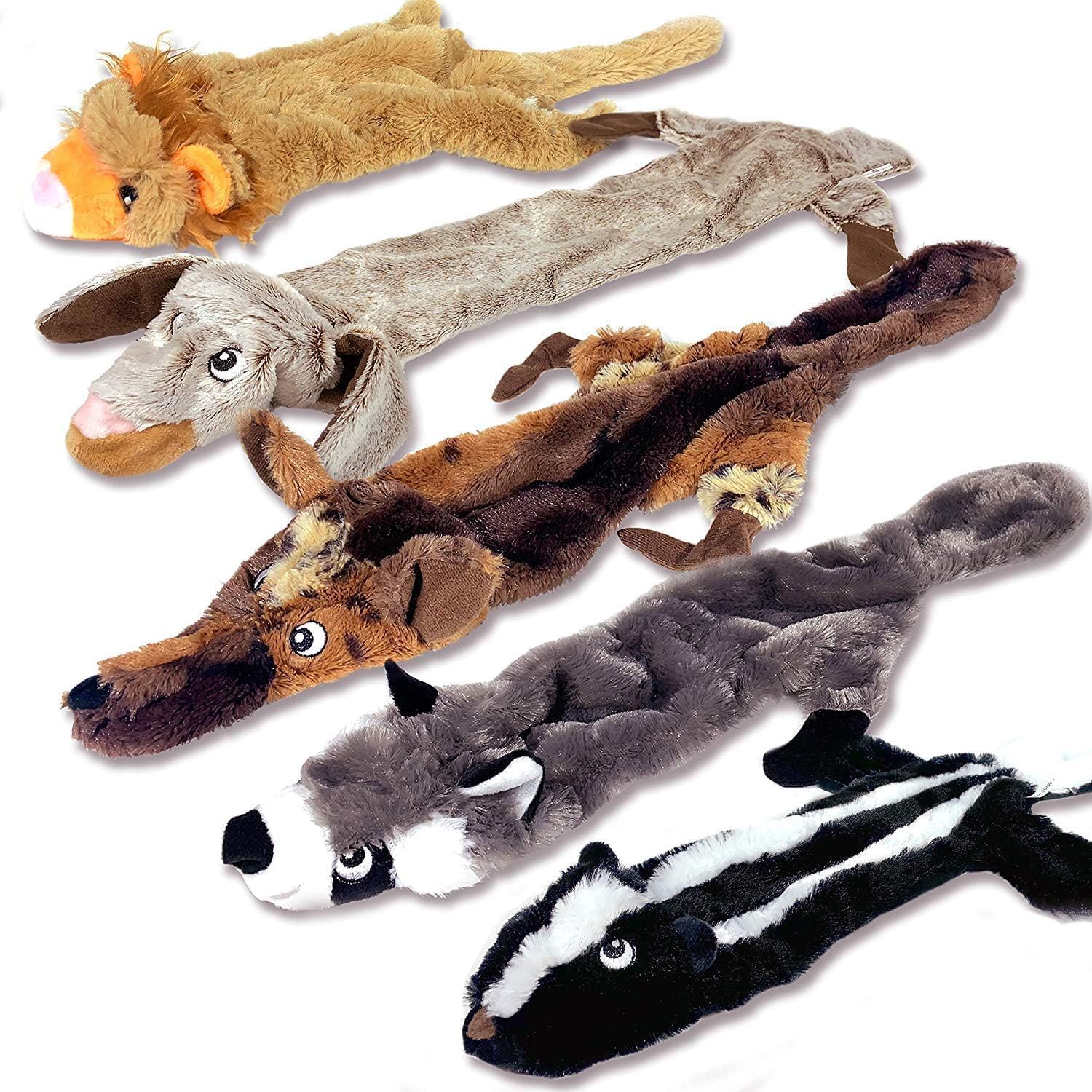 Newthinking No Stuffing Dog Toys 5 Pack, Durable Plush Squeaky Dog Toys Indestructible for Large Medium Small Dogs