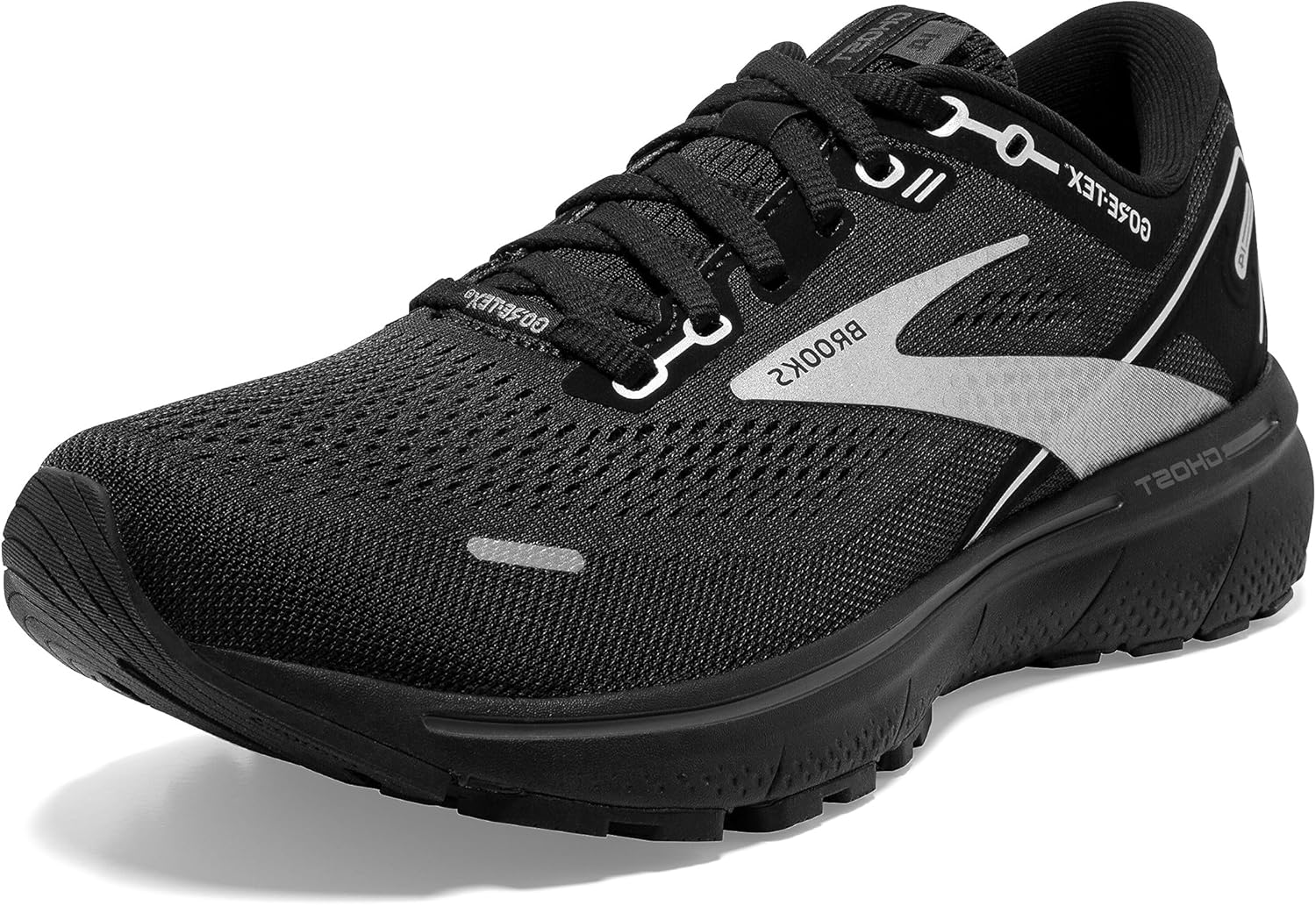 Brooks Ghost 14 GTX Women's Running Shoes, Black/Blackened Pearl/Aqua