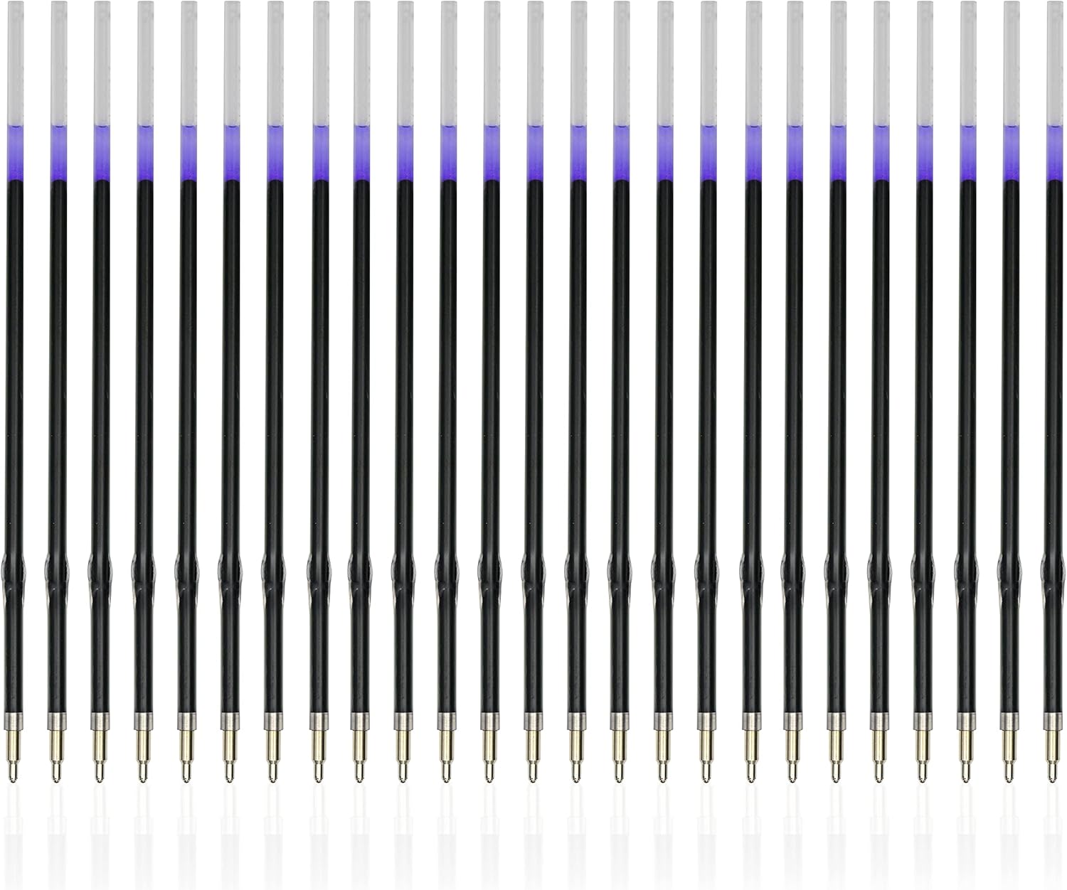 Linbsunne 50 Pieces Ballpoint Refills Medium Point 1mm Black Ink Replaceable Ball Point Pen Refills for Men Women (50pcs-Black Ink, Length can be Cut)