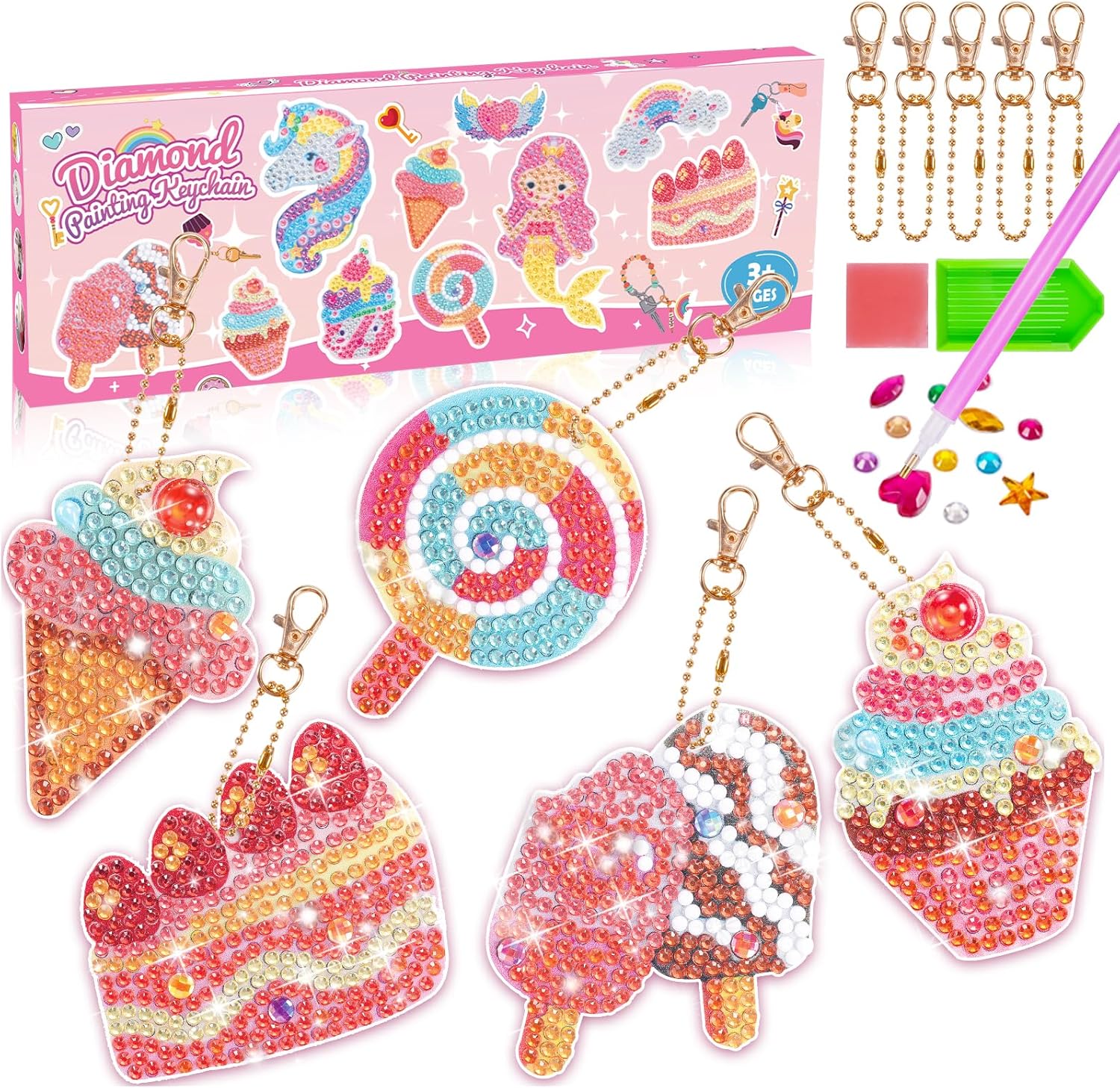 Grriopi 6 7 8 9 10 Year Old Girls Boys, Diamond Craft Kits for Kids Gifts for 4-12 Year Old Girls Boys Arts and Crafts for Kids Toys for 4-12 Year Old Girls Diamond Painting by Numbers Christmas Gifts