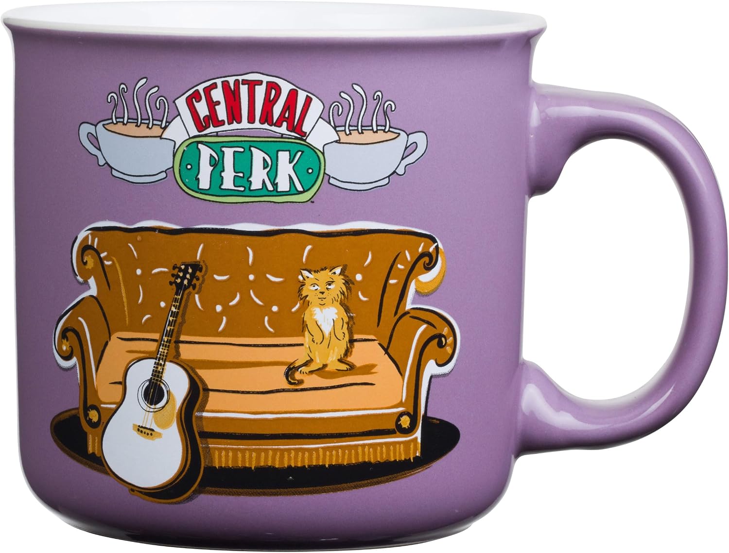 Silver Buffalo FRIENDS Central Perk Smelly Cat, Ceramic Camper Mug, 20oz