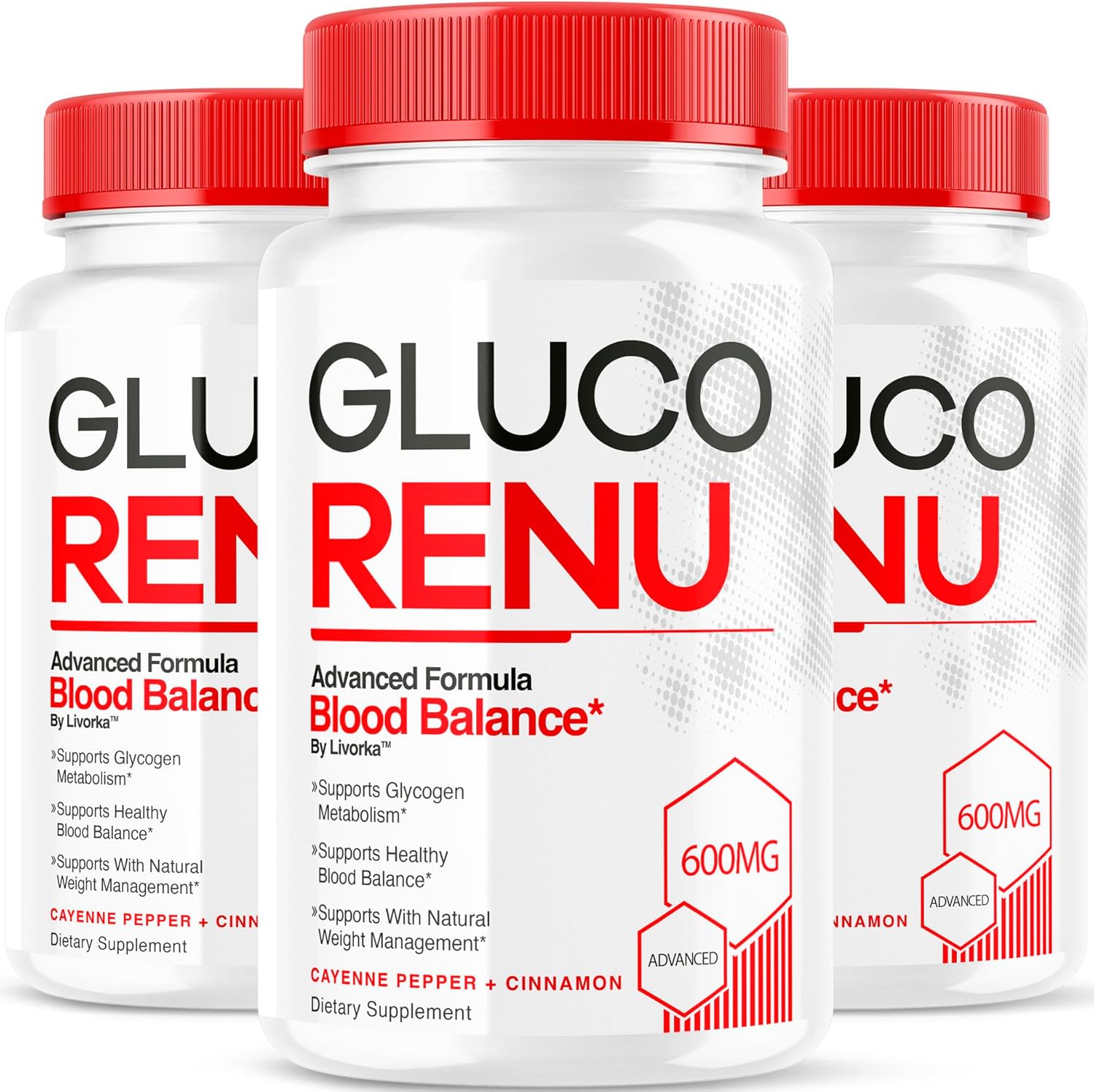 (3 Pack) Gluco Renu Capsules - Official Gluco Renu, GlucoRenu Pills, Premium Formula Gluco Renu Supplement, Natural Support GlucoRenu, Gluco Renu Premium Formula, 90 Capsules for 3 Months