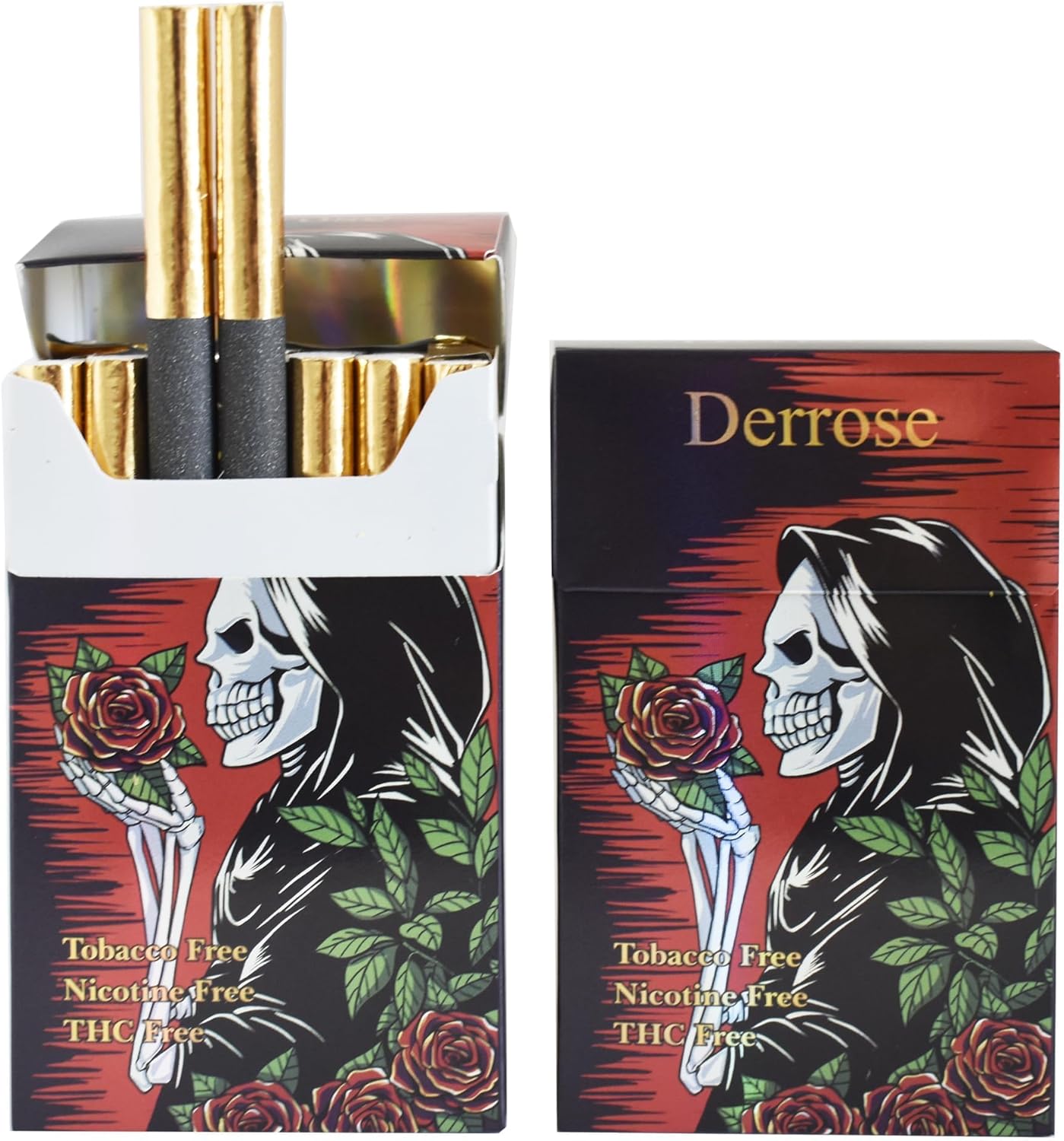Derrose® Herbal Sticks, Herbal Cigarettes,Nicotine Free, Tobacco Free, Help Stop Smoking, Better Effect When Used with Nicotine Patches，2packs-40 Sticks