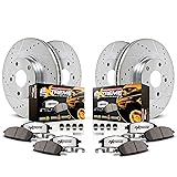 Power Stop Brake Kit For 2007-2021 Toyota Tundra, 2008-2020 Sequoia, 2016-2021 Land Cruiser, 2016-2021 Lexus LX570 - Front and Rear Drilled and Slotted Rotors & Brake Pads Replacement, K2813-36
